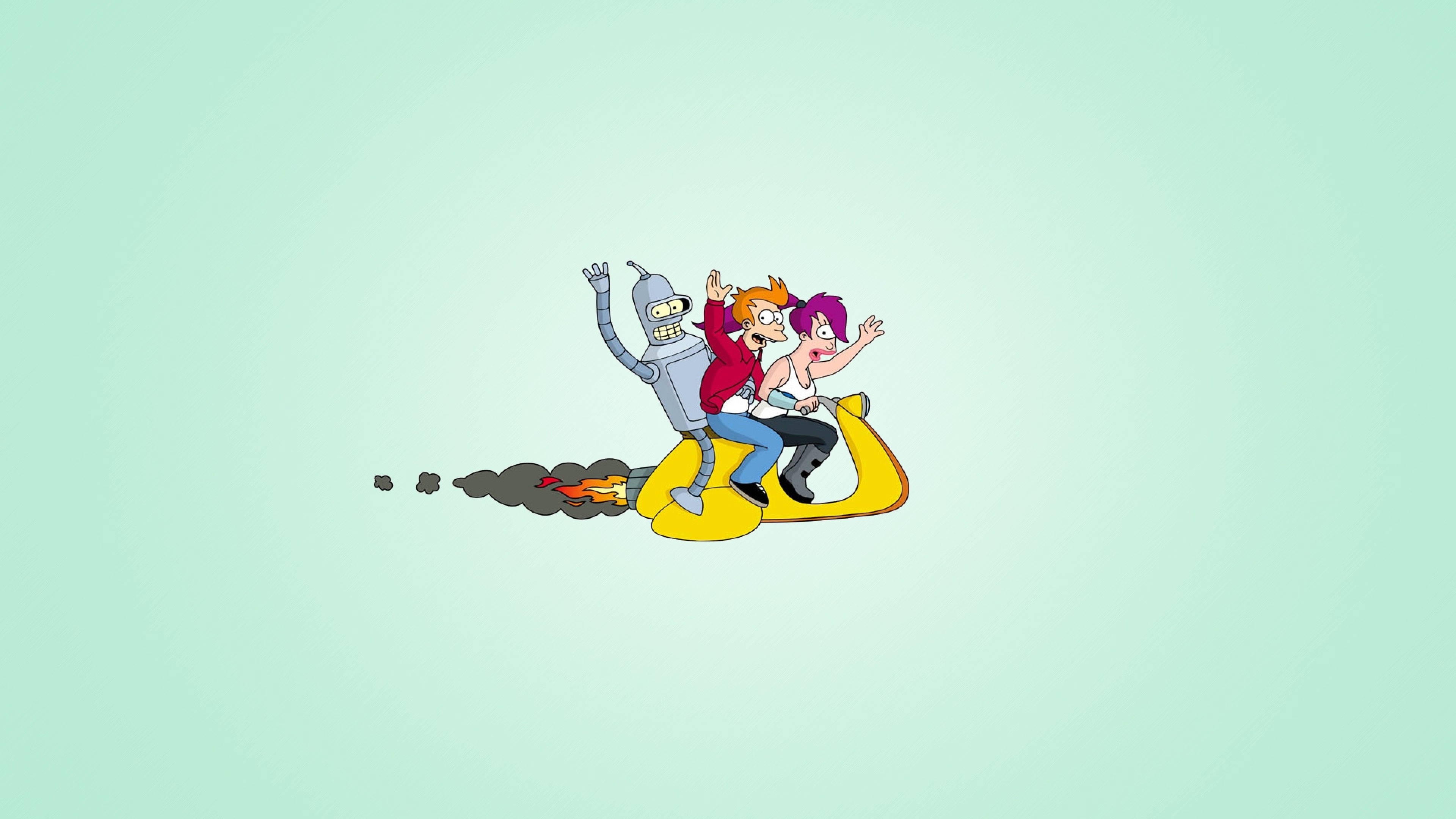 Preview wallpaper futurama, characters, speed 3840×2160