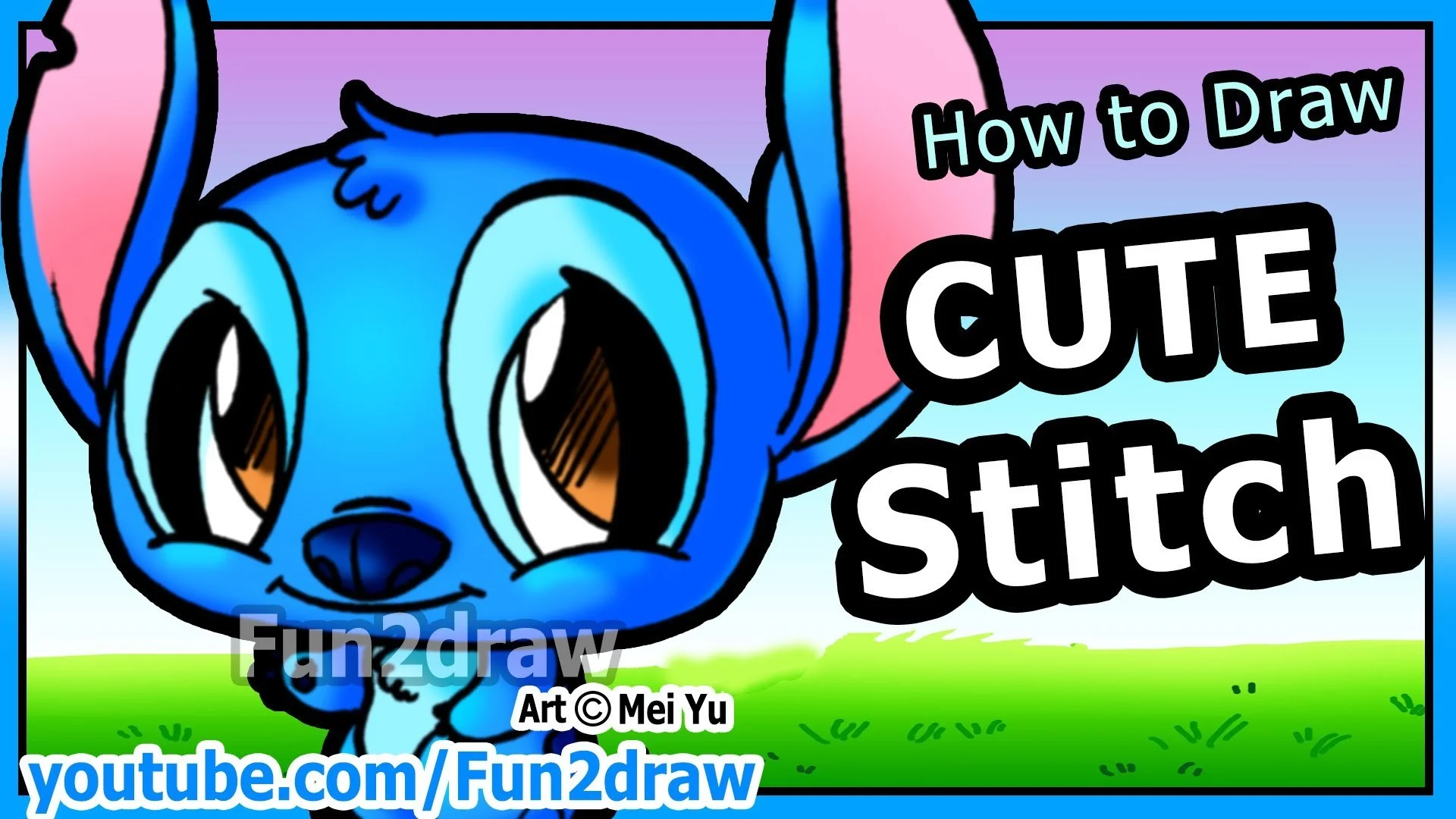 How To Draw Cartoon Characters Disney Stitch Fun2draw Easy Art Lessons Youtube