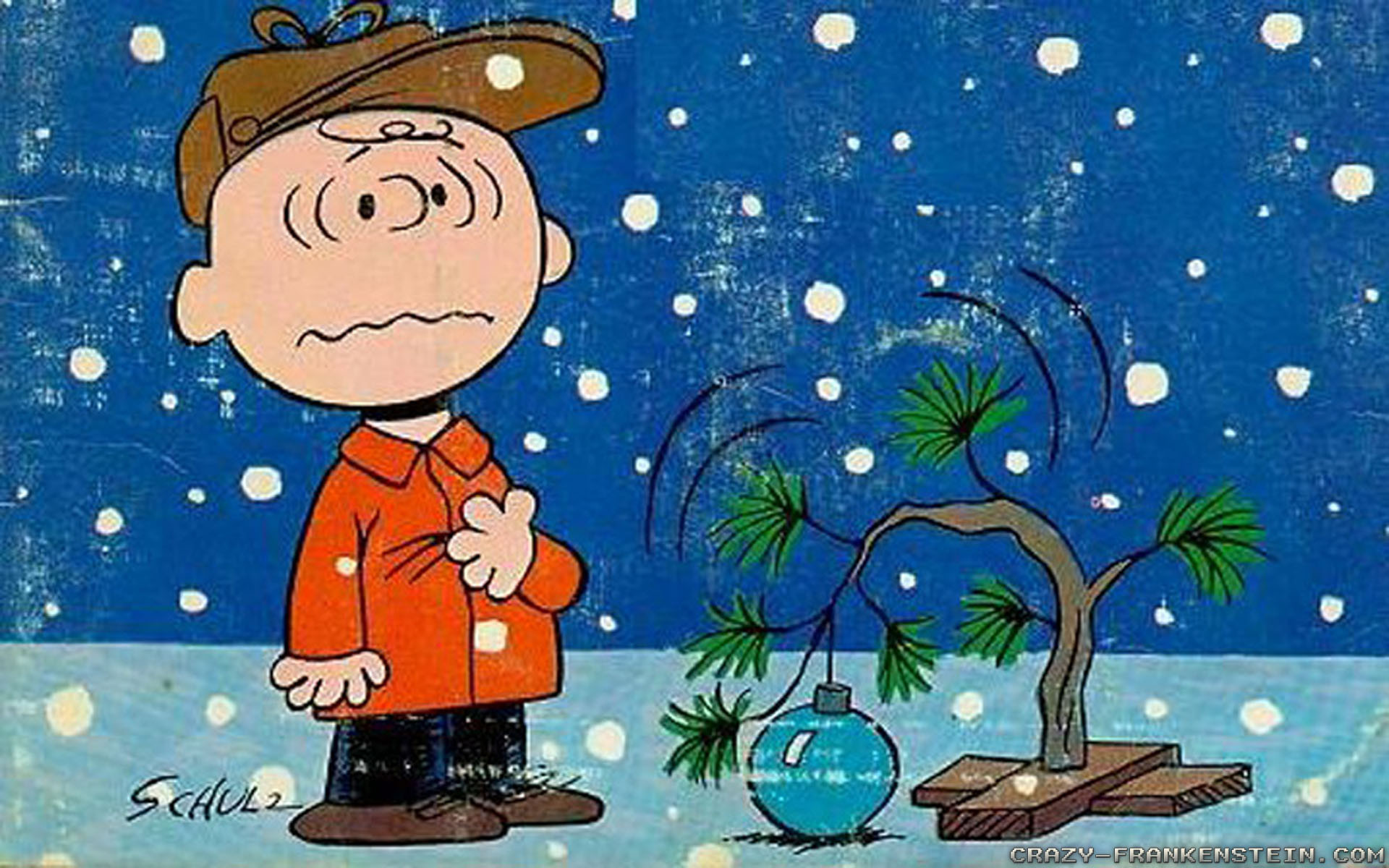 Wallpaper: Charlie Brown Christmas tree cartoon. Resolution: 1024×768 |  1280×1024 | 1600×1200. Widescreen Res: 1440×900 | 1680×1050 | 1920×1200