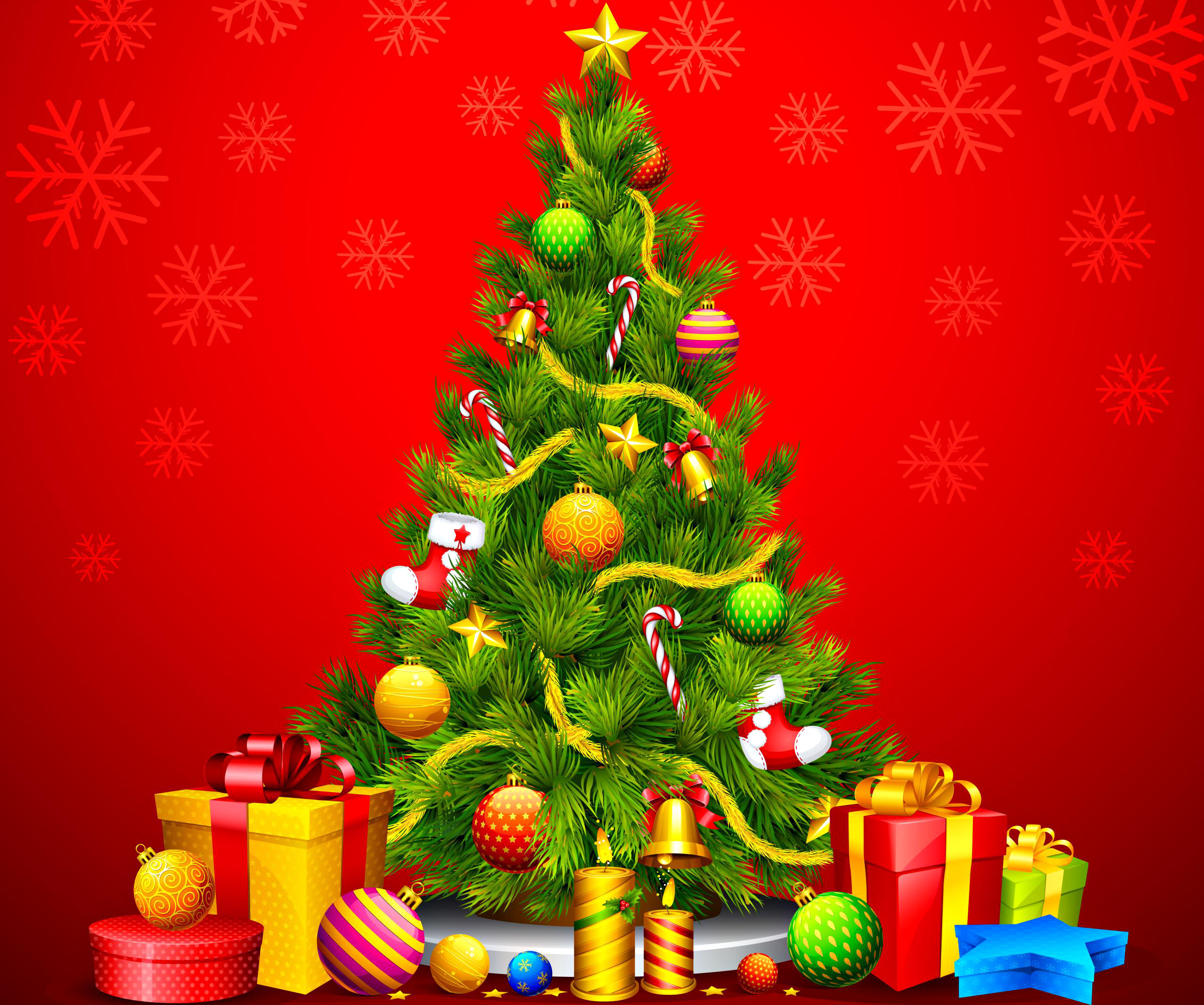 Christmas tree animated hd wallpaper new christmas tree and fireplace