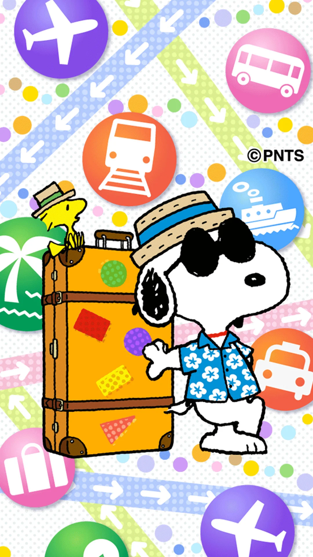 Snoopy and Woodstock With Travel Trunk Wearing Straw Hats and Hawaiian  Shirts on Vacation