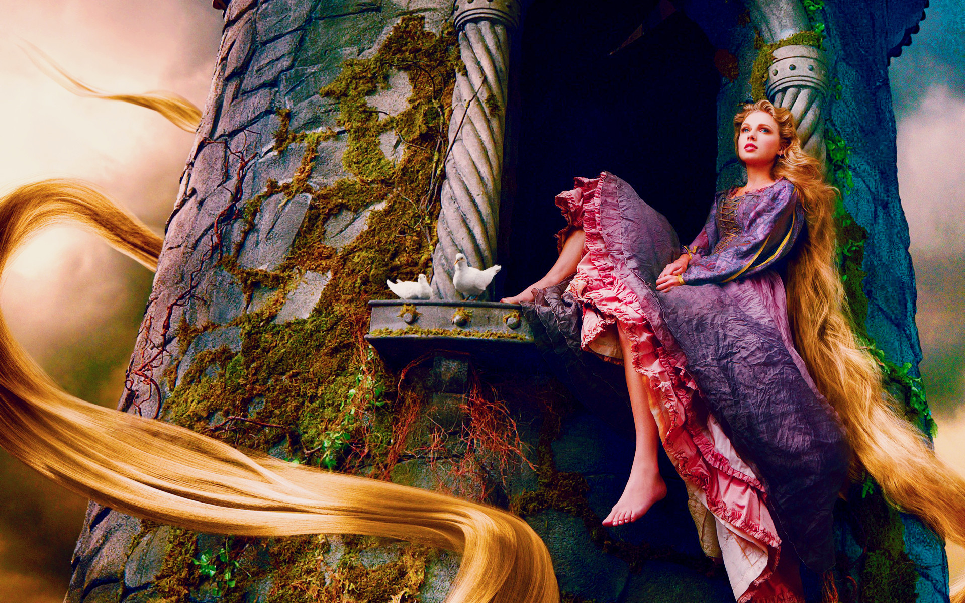 Taylor Swift as Rapunzel