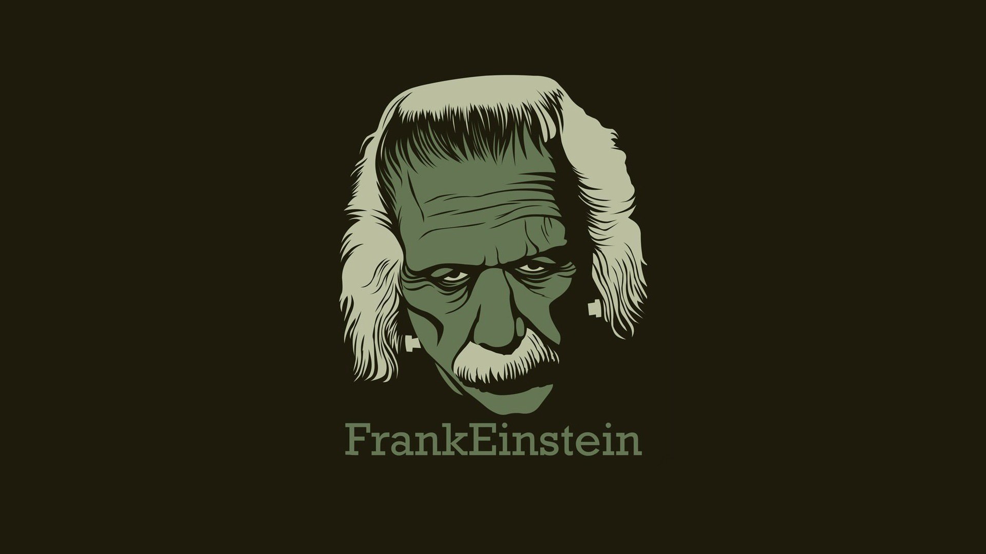 Albert Einstein Frankenstein Minimalistic Text