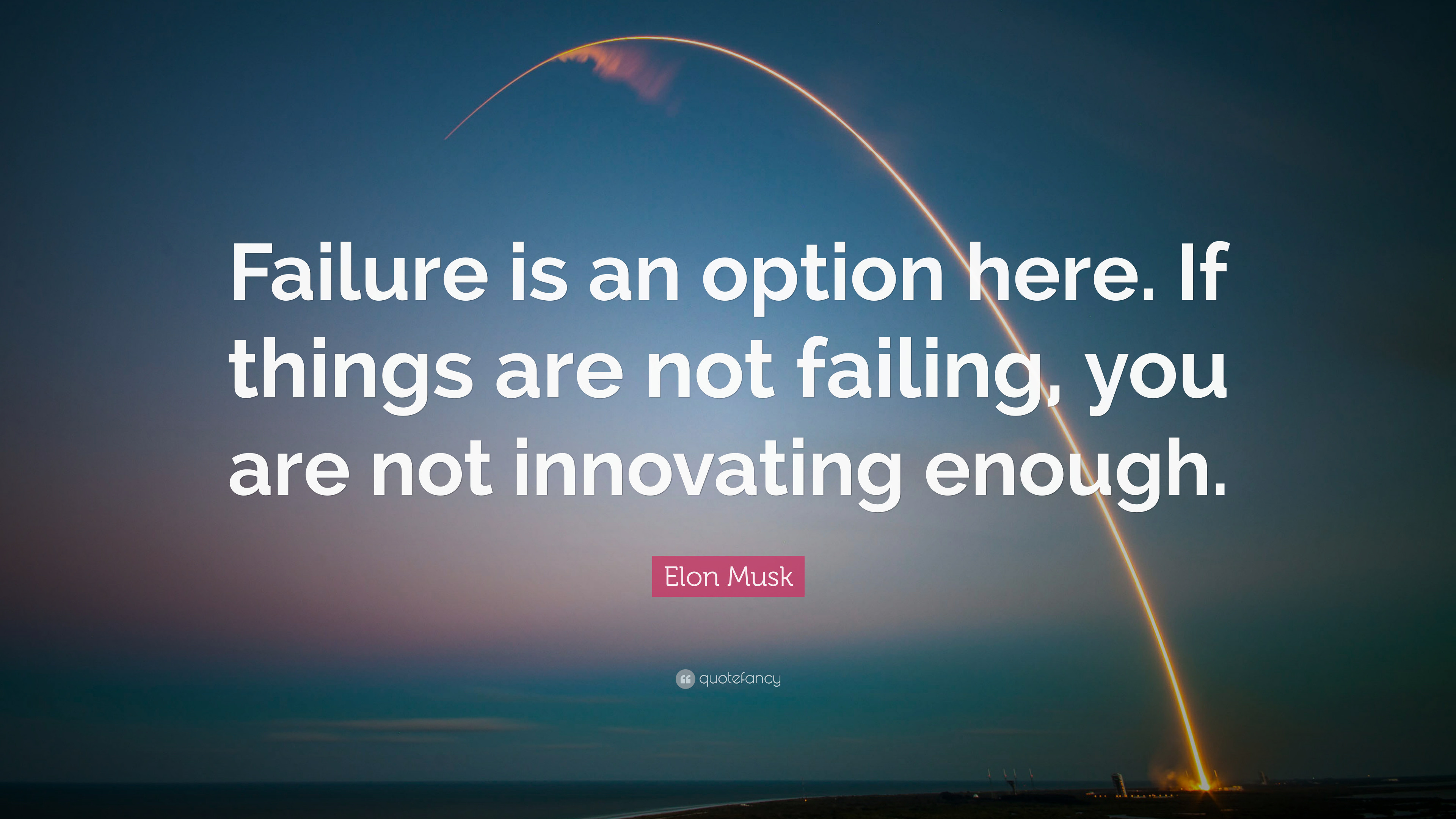 Elon Musk Quote Failure is an option here. If things are not failing