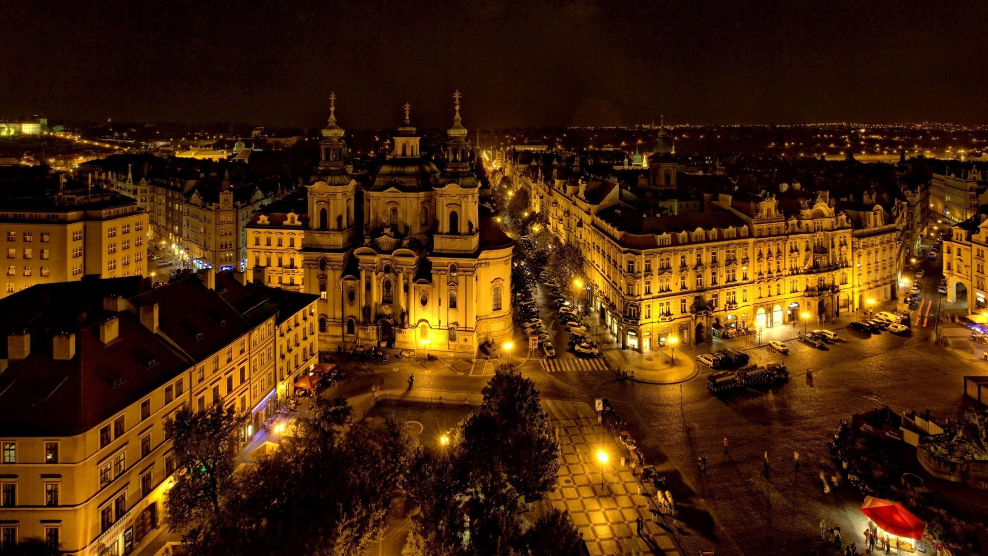 Wallpaper prague, czech republic, city, night