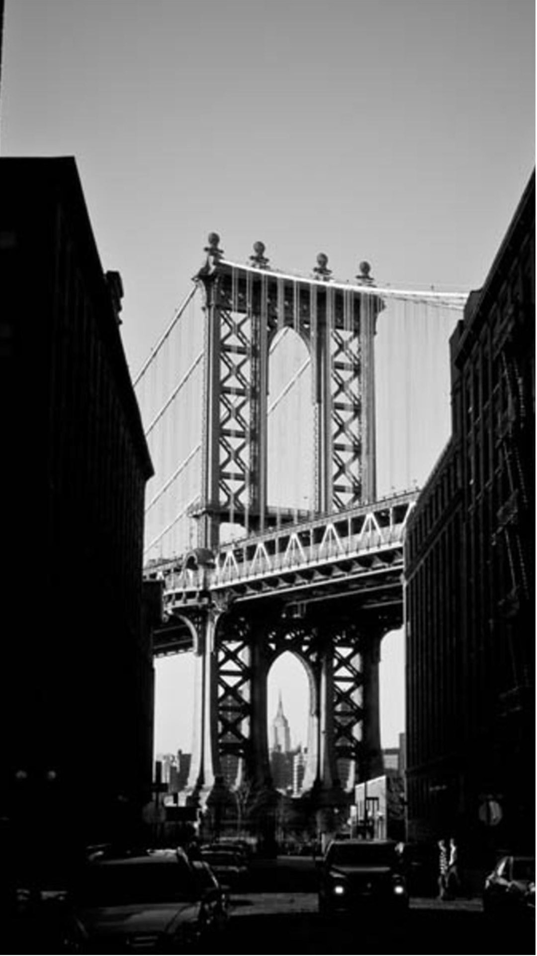 Manhattan Bridge New York Black And White iPhone 6 Plus HD