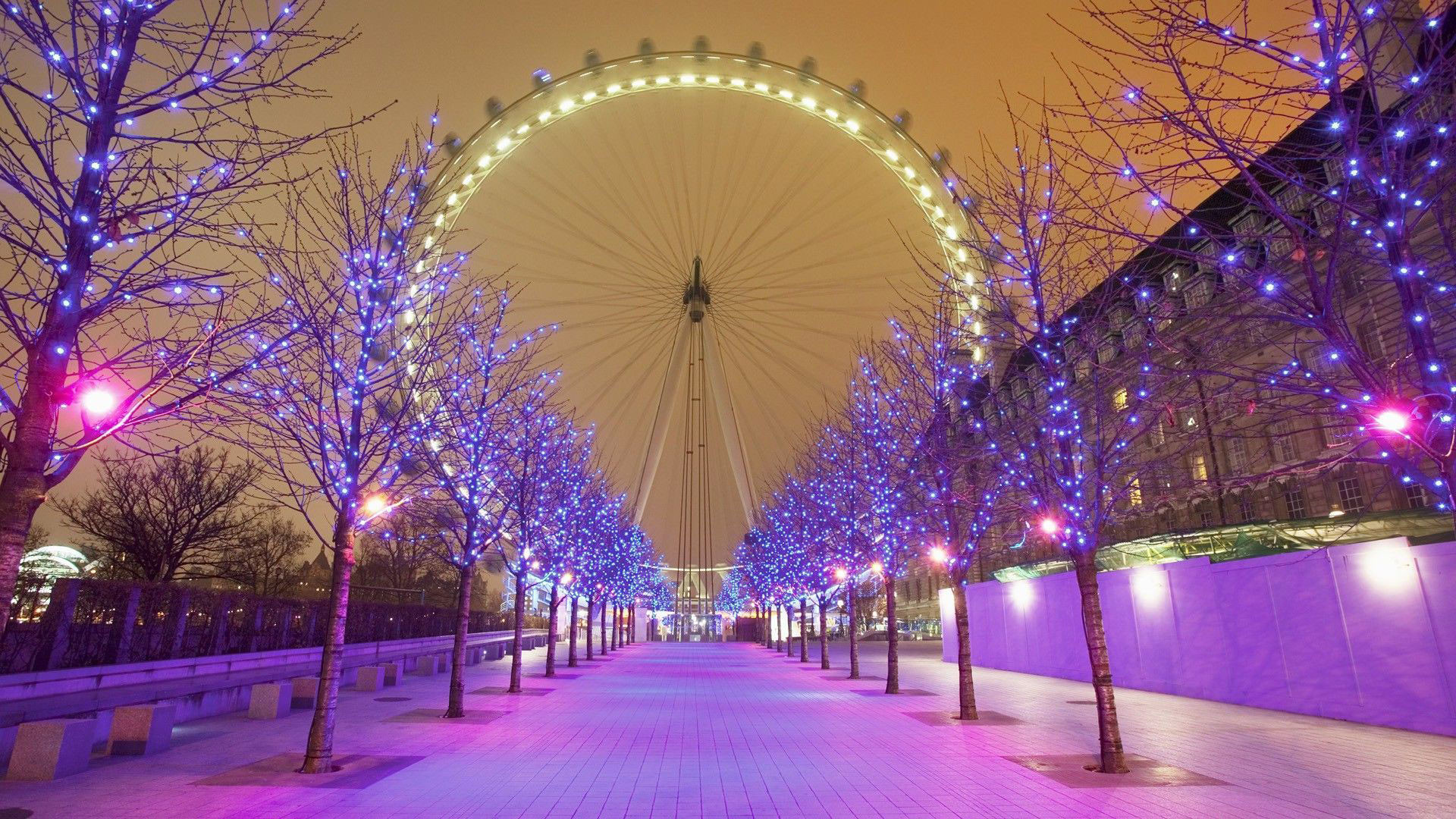 Hd pics photos attractive city lights london eye tree lights giant wheel hd quality desktop background