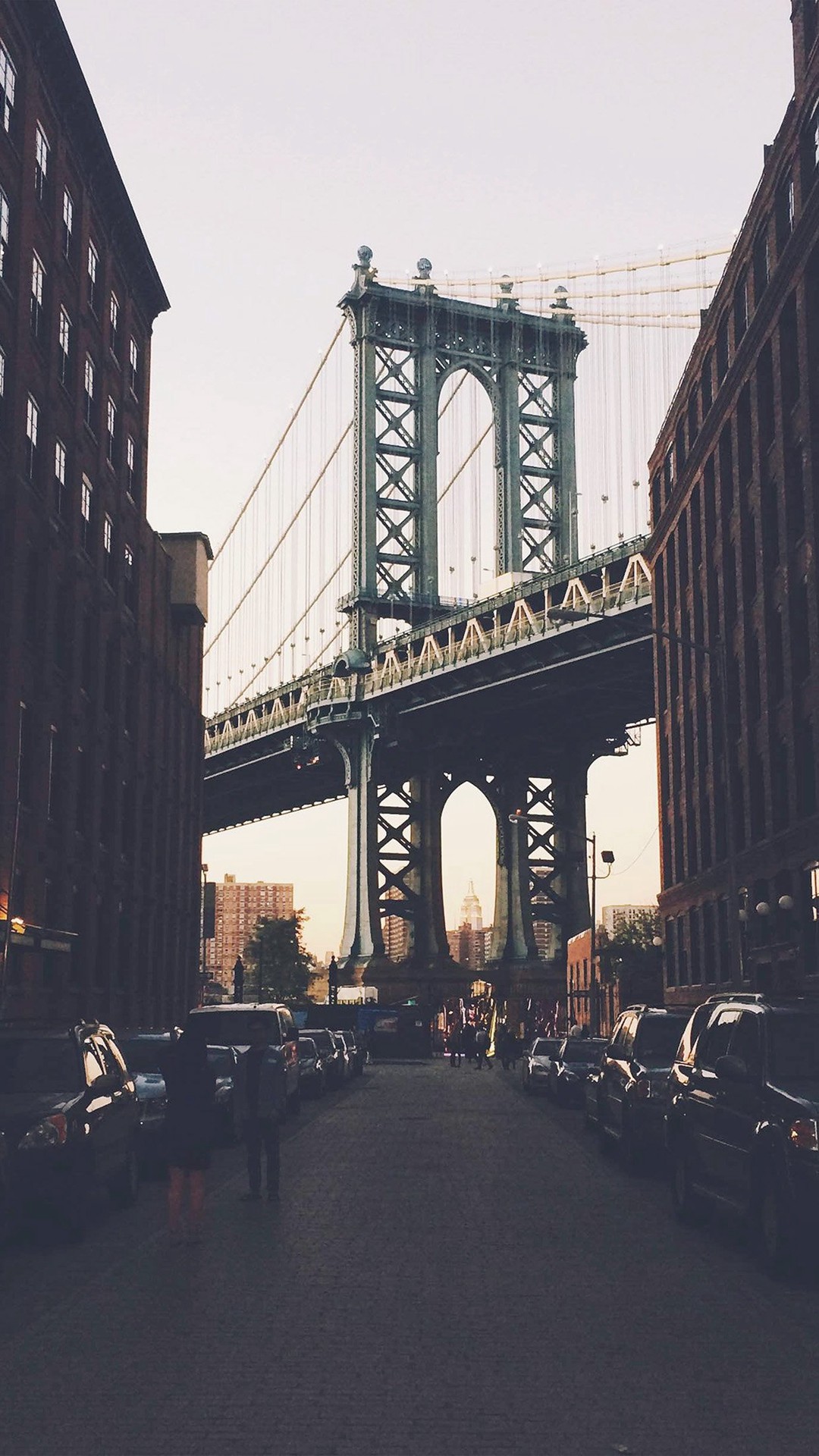 New York Bridge City Building Architecture Street #iPhone #6 #plus # wallpaper