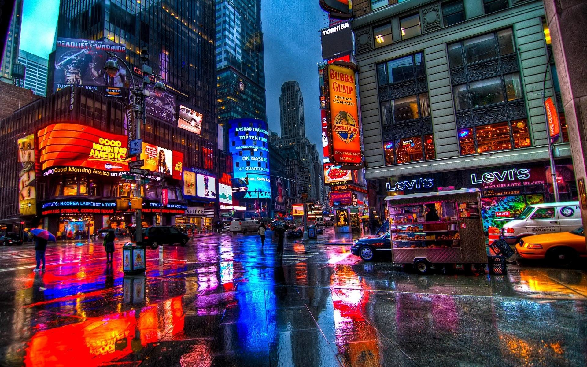 Billboards, Times Square, New York City widescreen wallpaper 1920Ã1200  Times Square Wallpapers