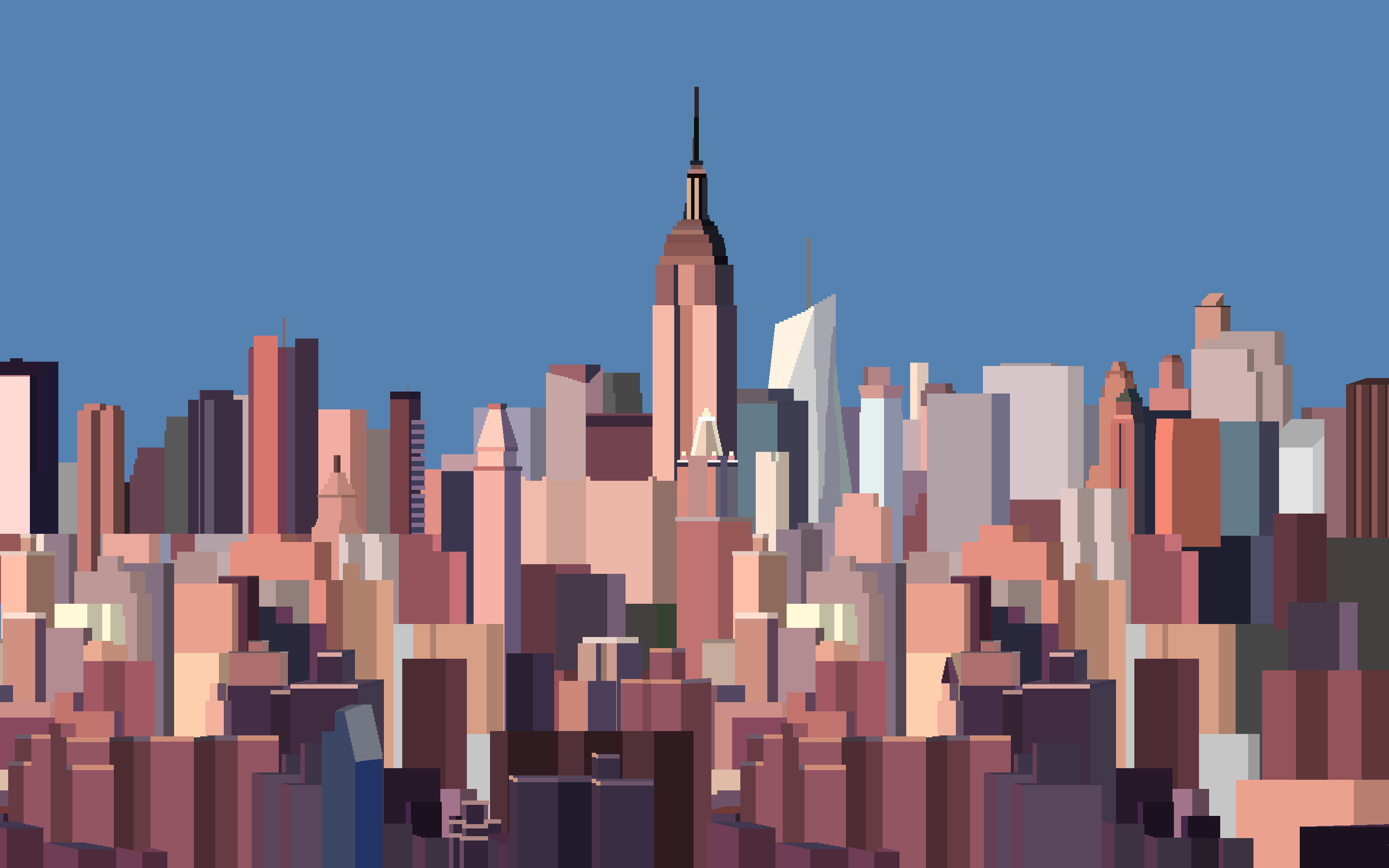 8 Bit New York Skyline Wallpaper by CurtisBell