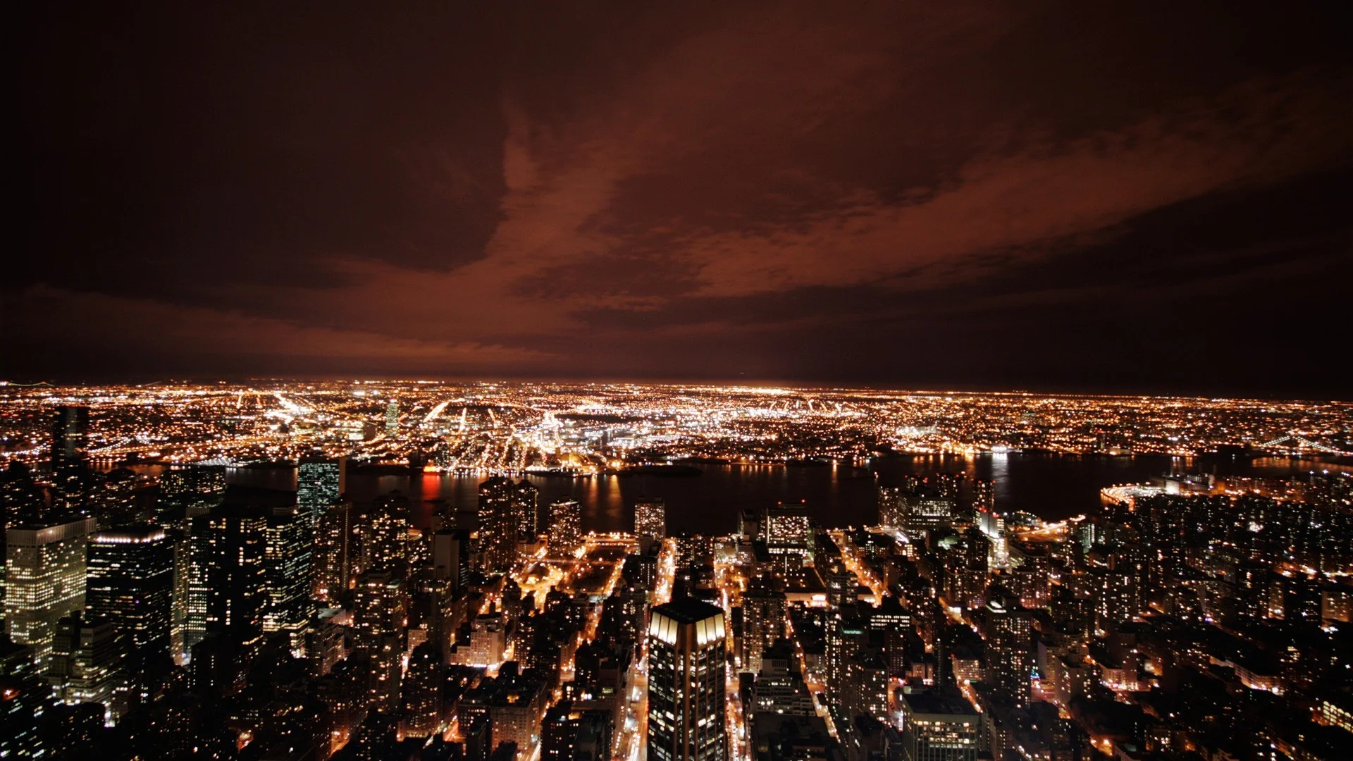 Midtown Manhattan at Night from Old Glory Park by andrew c mace via Flickr   Городской пейзаж Силуэты городов Пейзажи