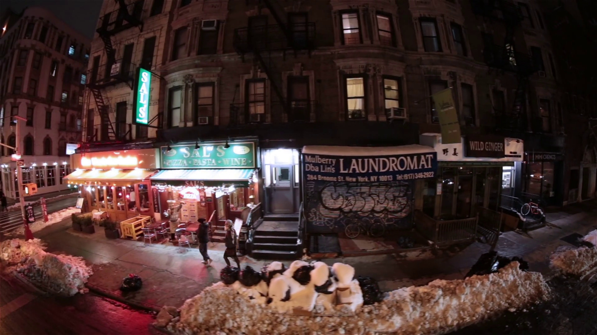 New York City Winter Night Car Passing Pedestrians Soho Stock Video Footage – VideoBlocks
