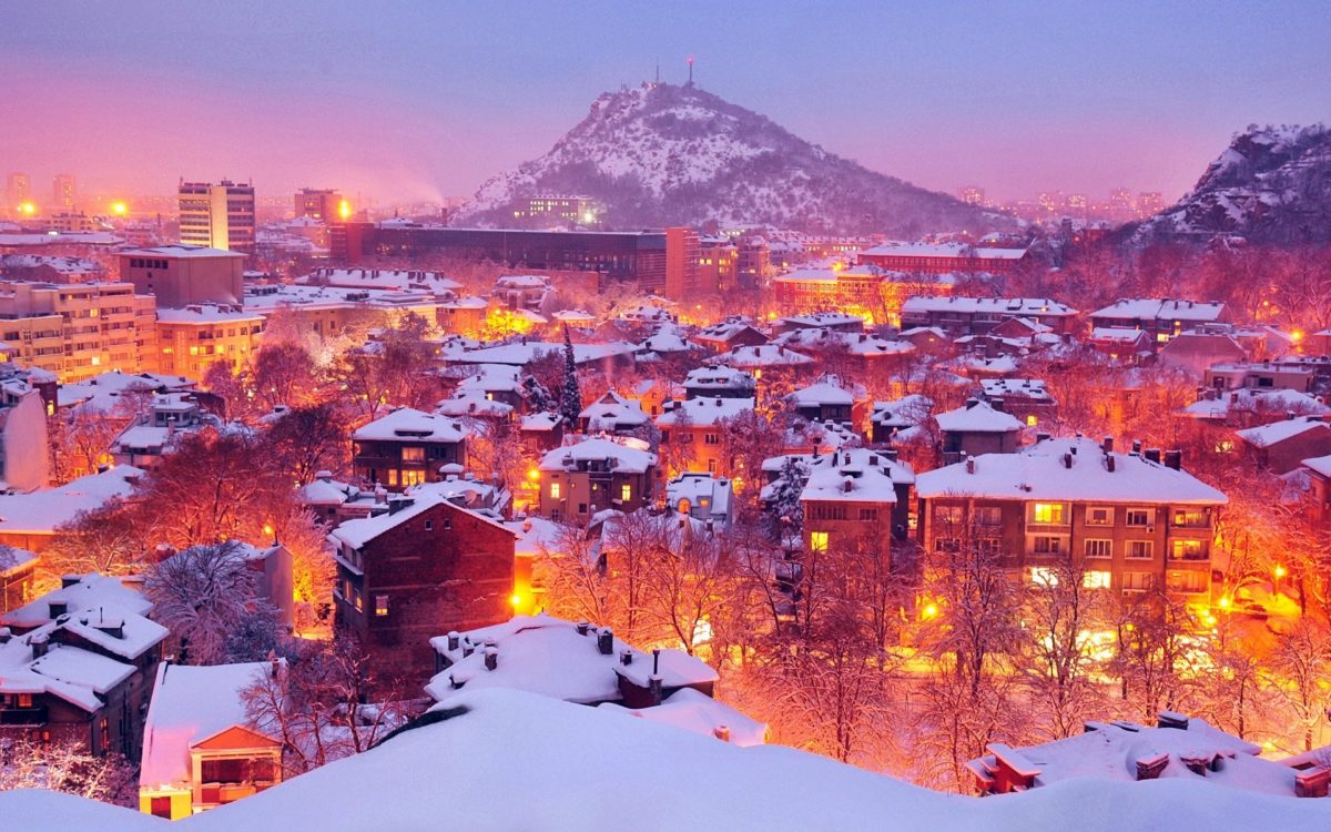 Plovdiv Bulgaria City Lights Winter Plovdiv Bulgaria Town Winter Lights ...