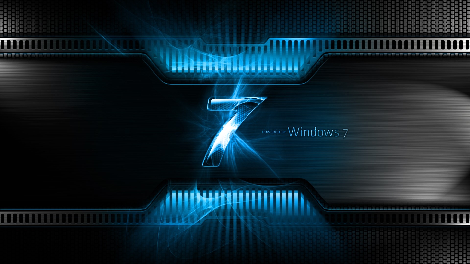 Wallpaper windows 7, blue, black, logo, light