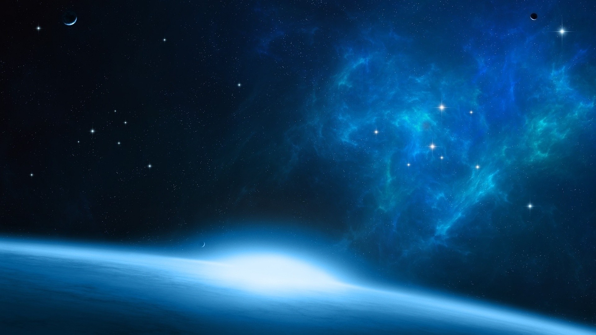 Nebula, black, blue, nebula, space