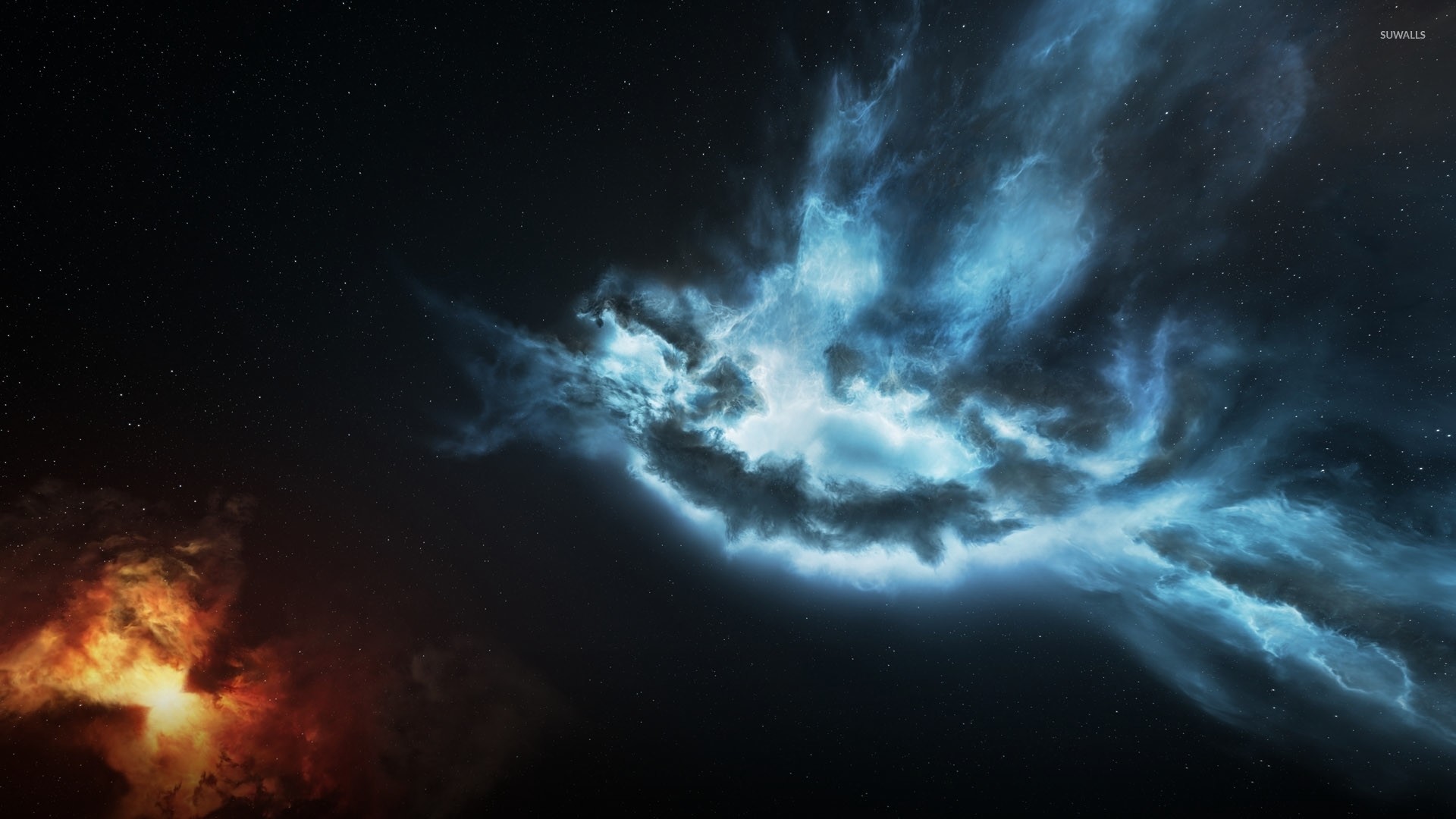 Red and blue nebula [ wallpaper Space wallpapers