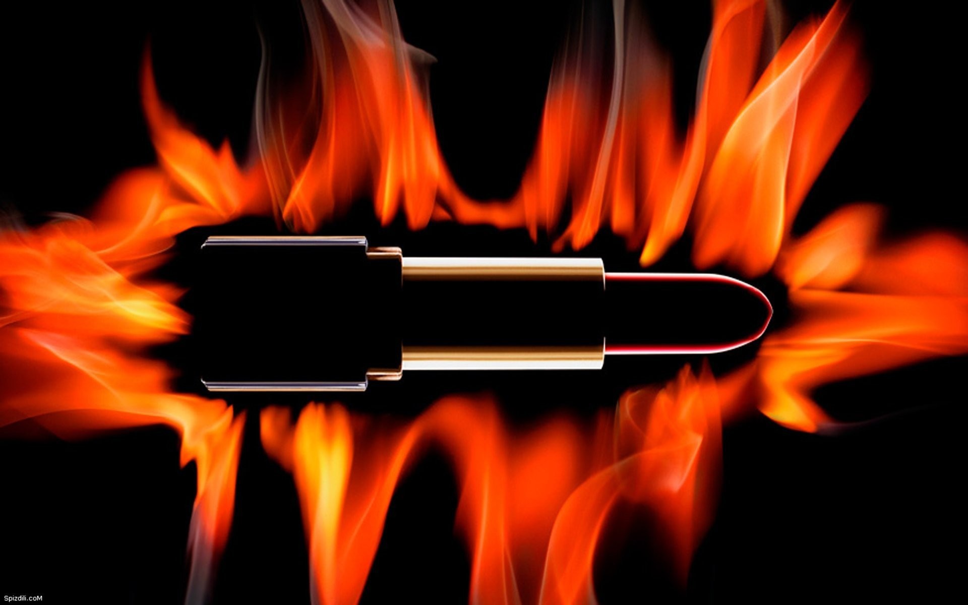 Black Background With Fire …