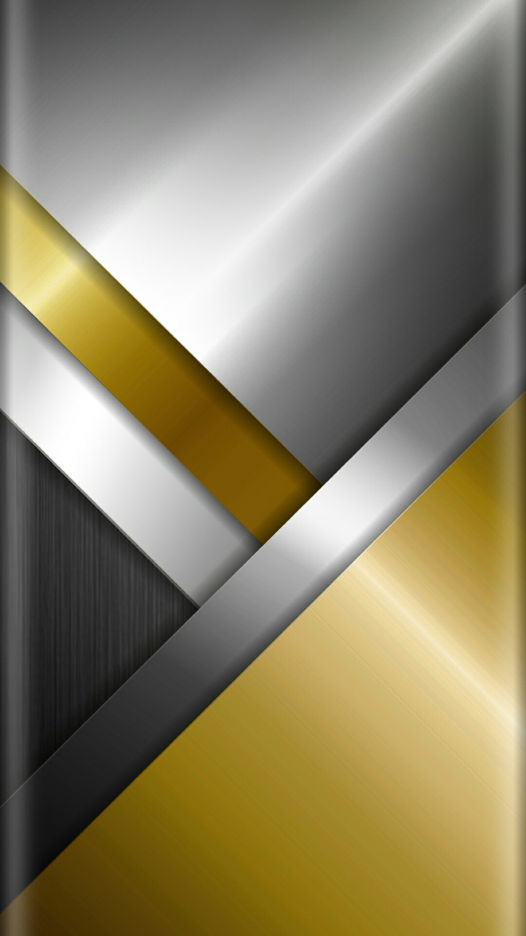 Chrome and Gold Abstract Wallpaper
