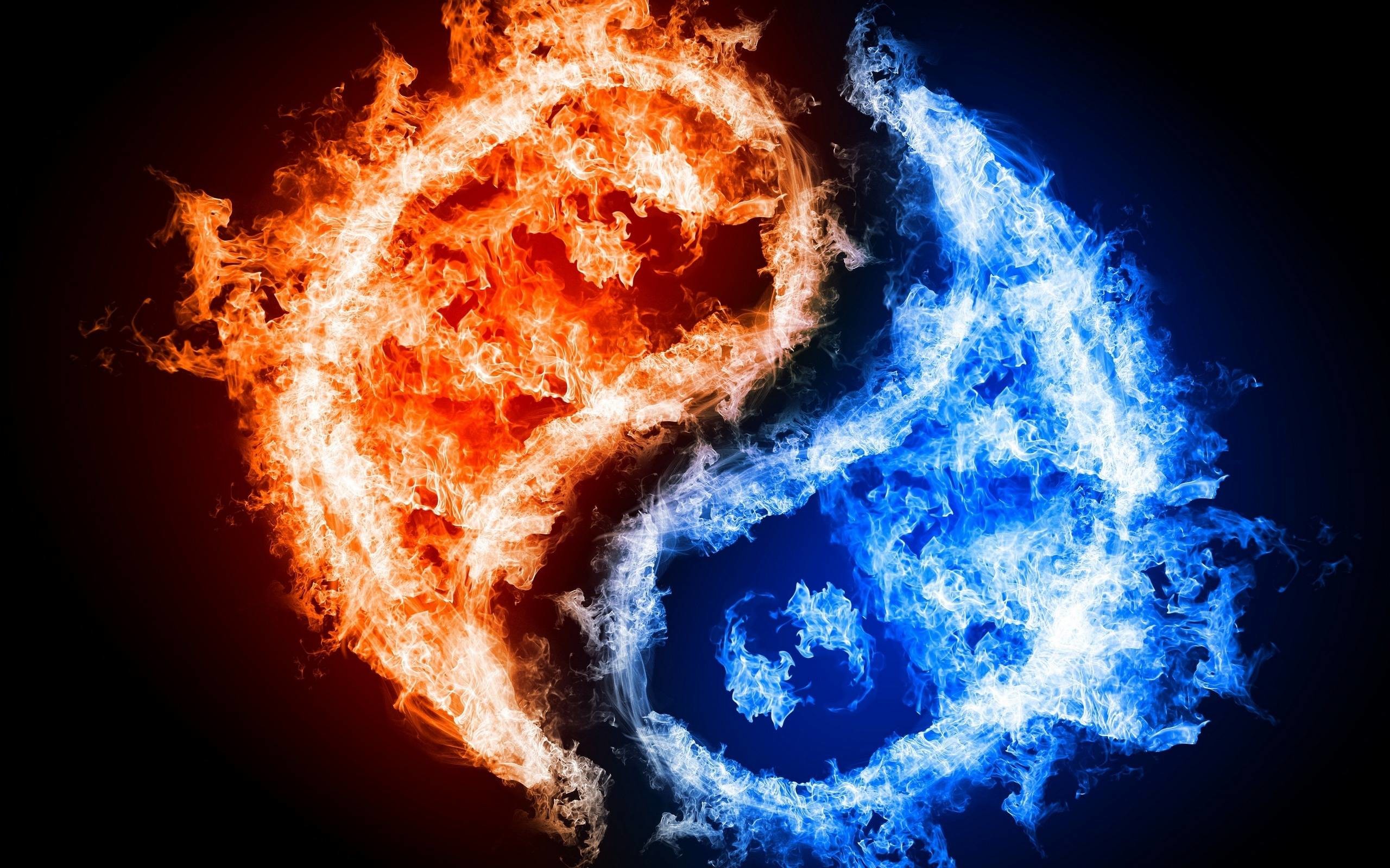 Yellow and blue fire WallPaper Glow