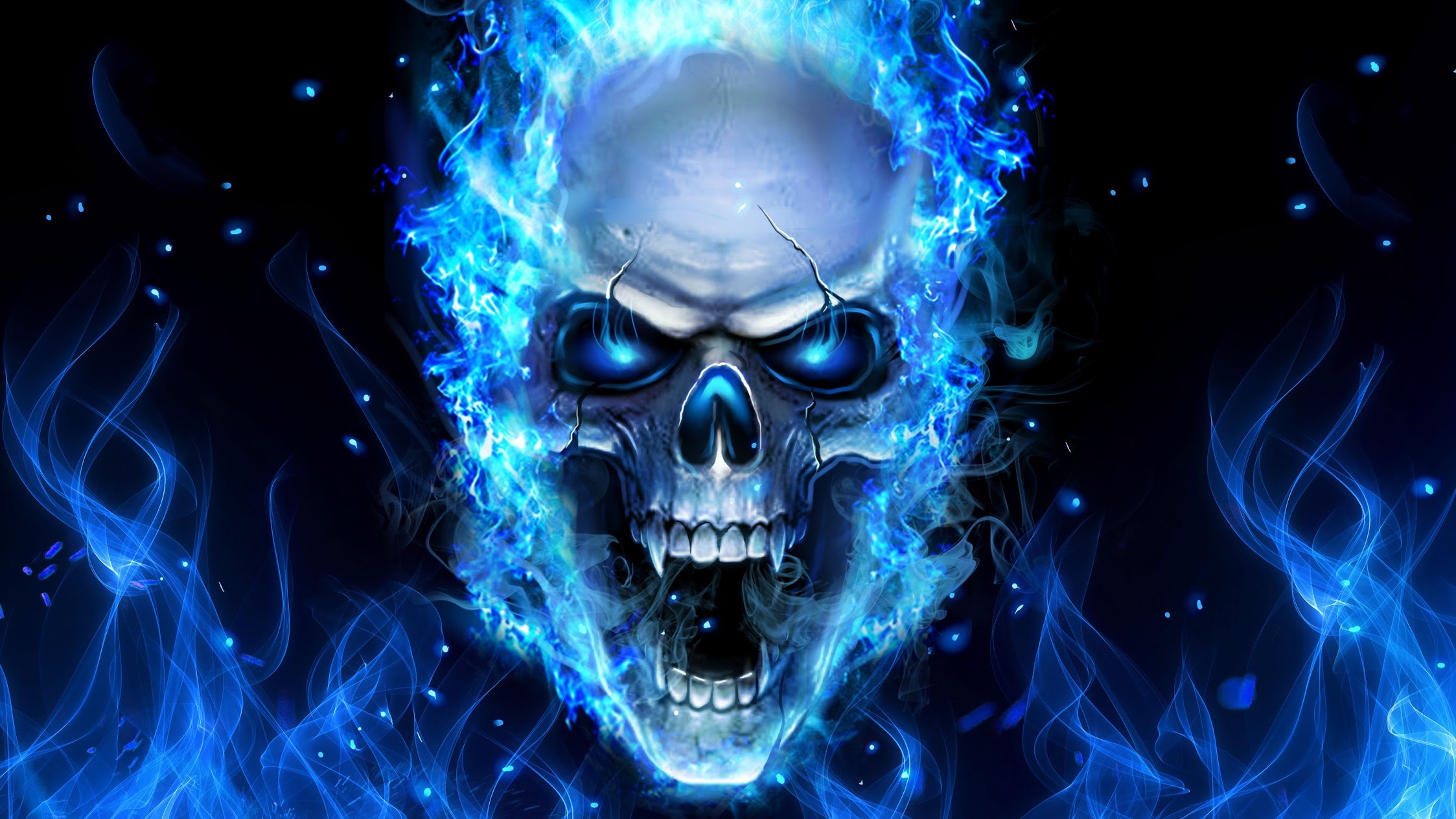 57+ Blue Fire Skull