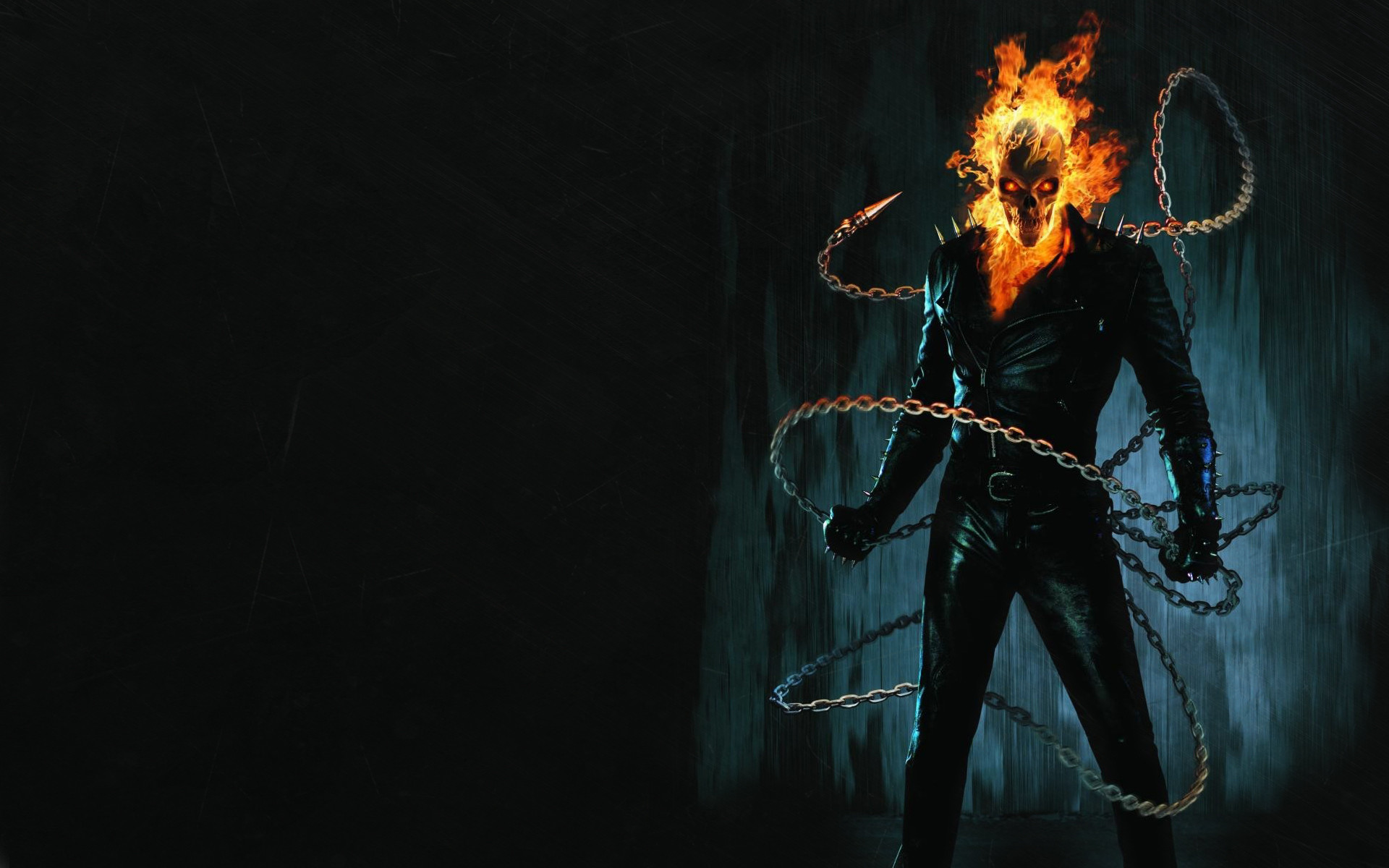 Ghost Rider comics movies dark skull skeleton fire wallpaper .