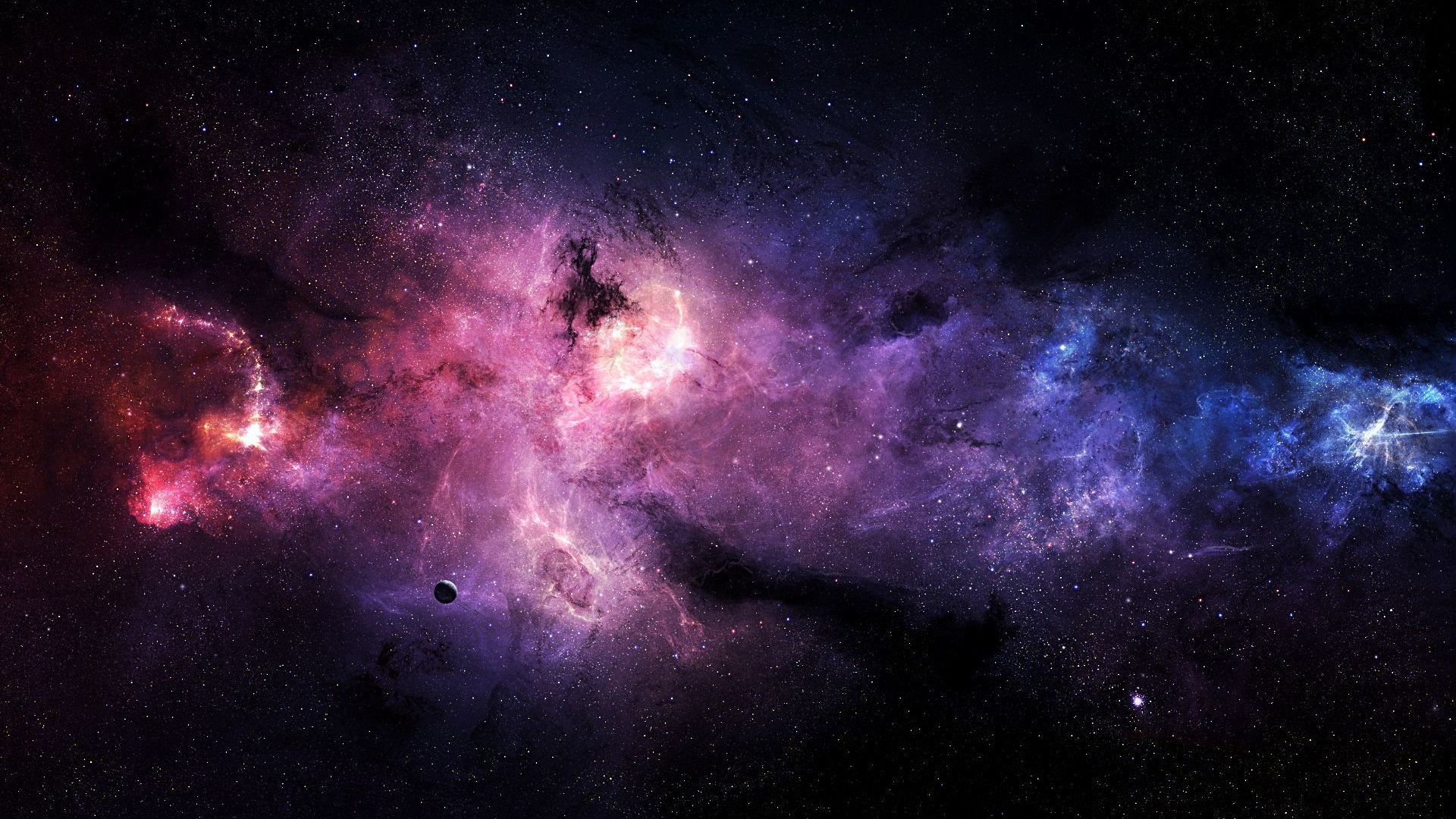 Purple And Blue On Galaxy Wallpaper HD Wallpaper with .