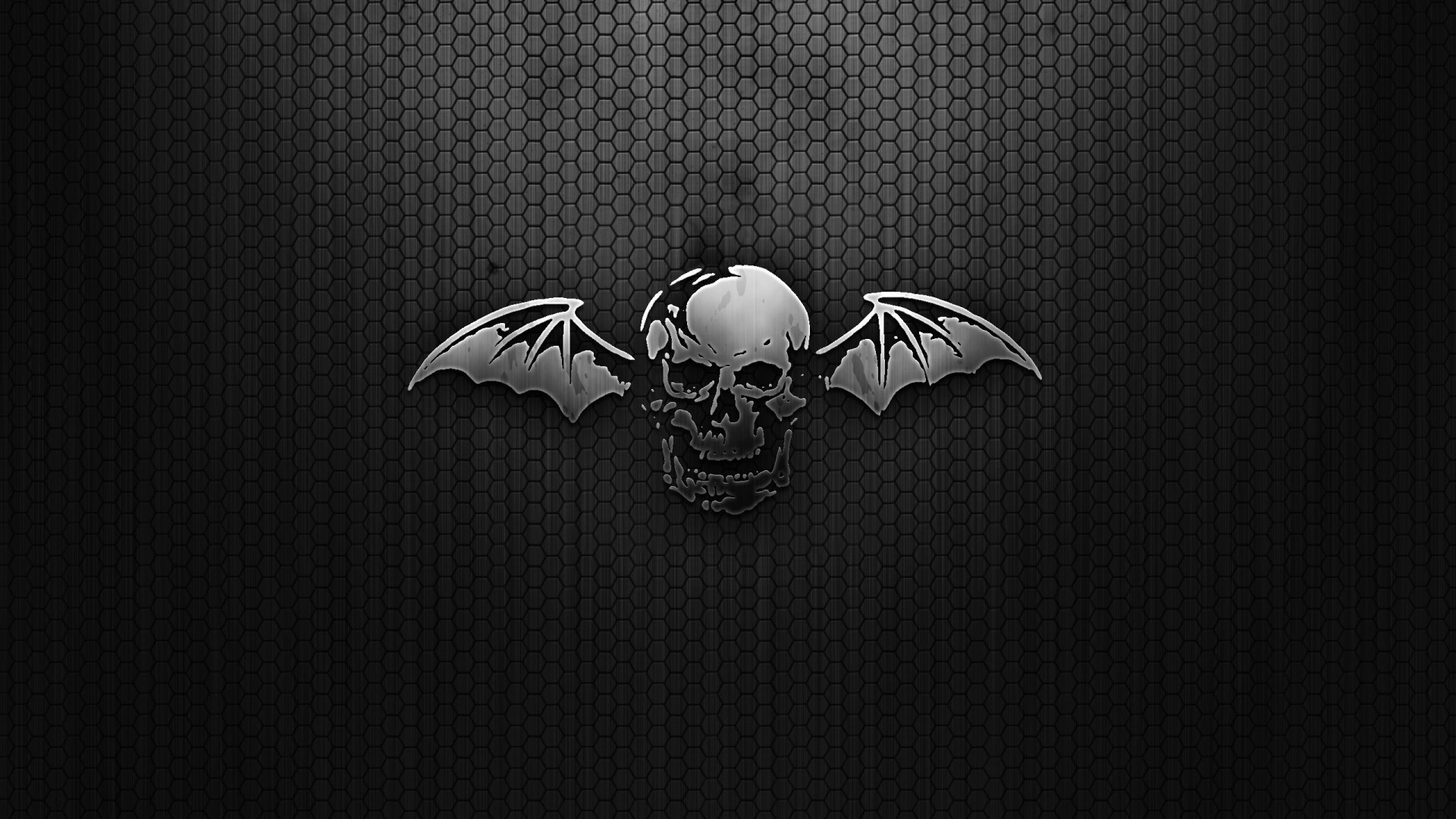 Preview wallpaper black, skull, wings, mesh 1920×1080