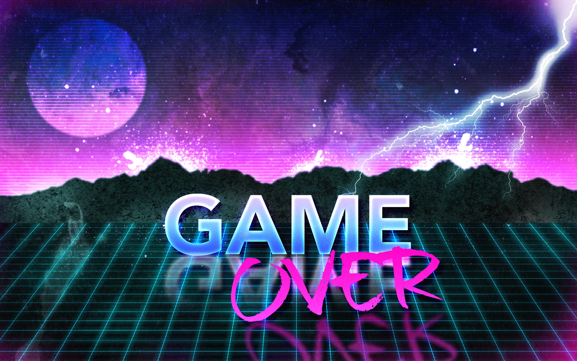 80s Retro Game Over Wallpaper by Leepiin