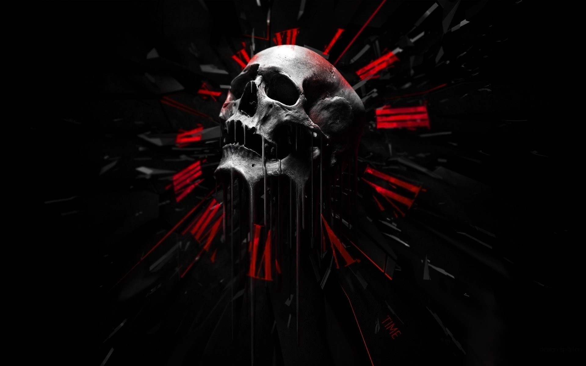 Skulls Dark Abstract Black Red Wallpaper At Dark Wallpapers