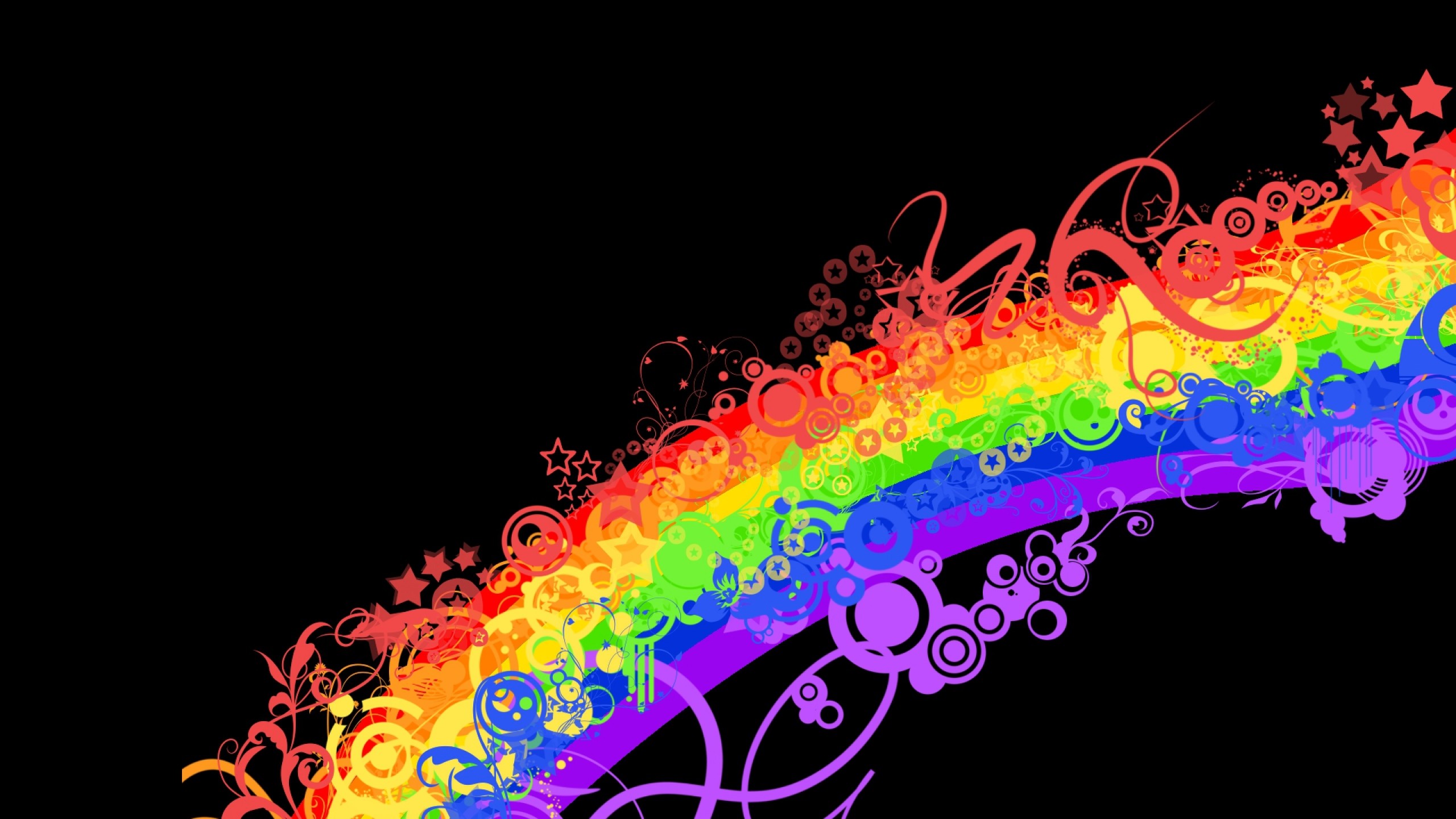 Preview wallpaper rainbow, colorful, background, lines, patterns 2560×1440