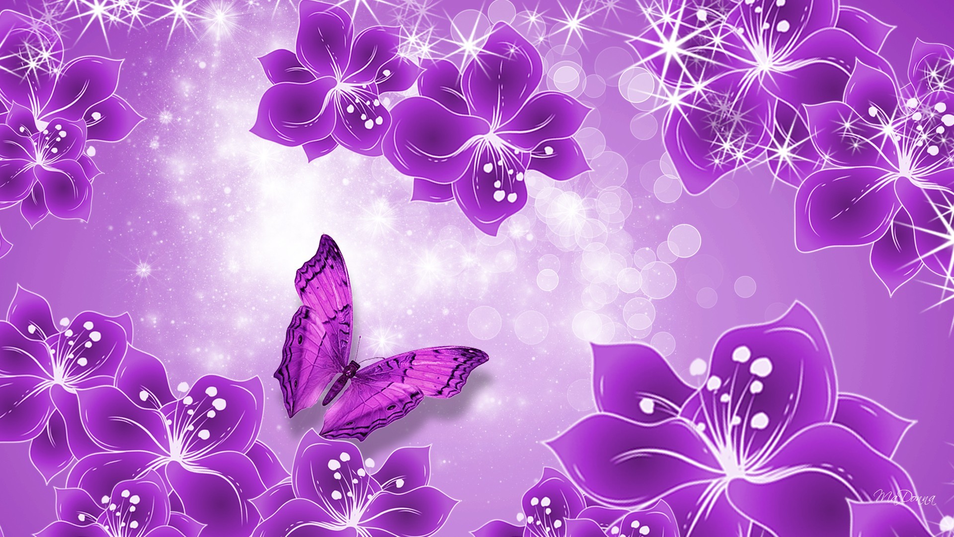 Pink and Purple Butterfly Wallpaper