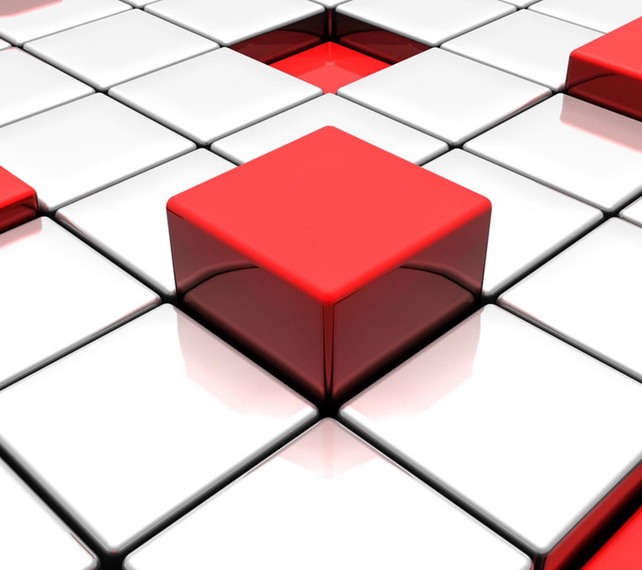 Cool red and white block Android SmartPhone Wallpaper