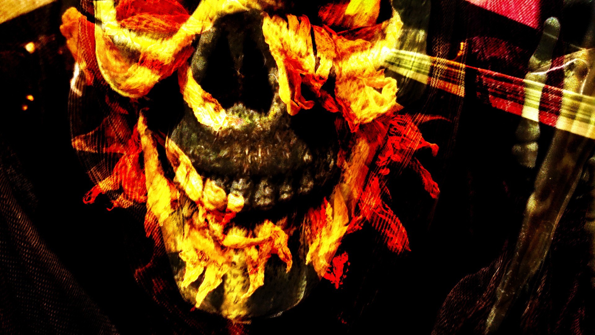 Flaming Skull Background