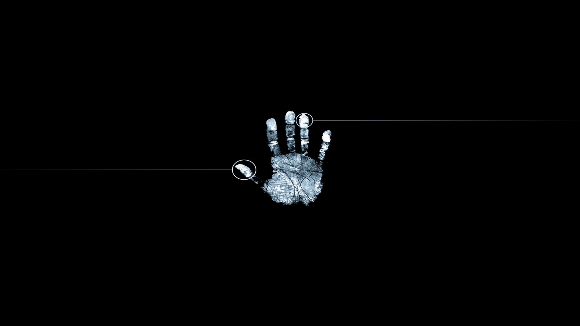 Wallpaper fingerprint, hand, black white Full HD 1080p