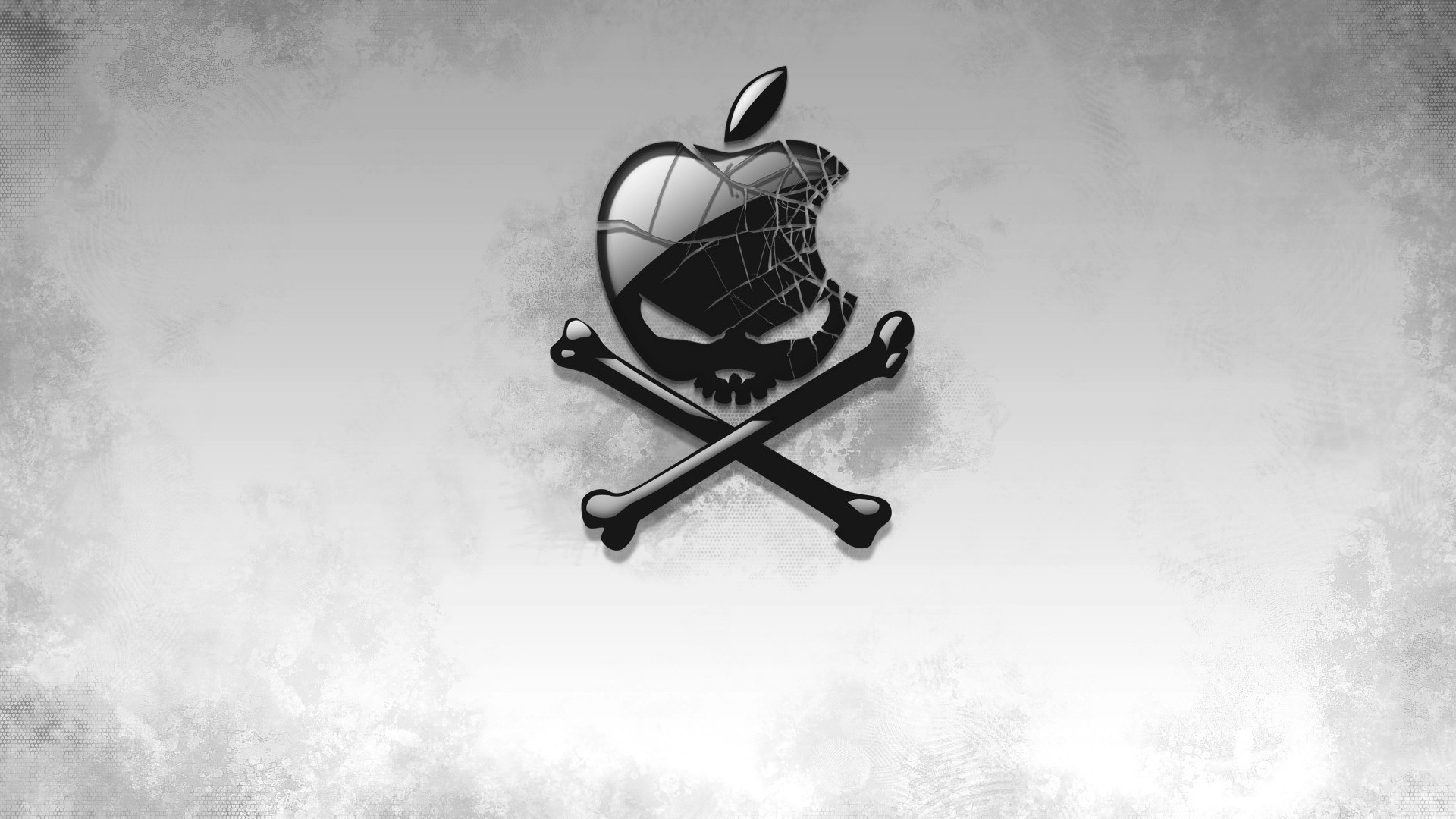 Preview wallpaper black, apple, bones, skull 1920×1080