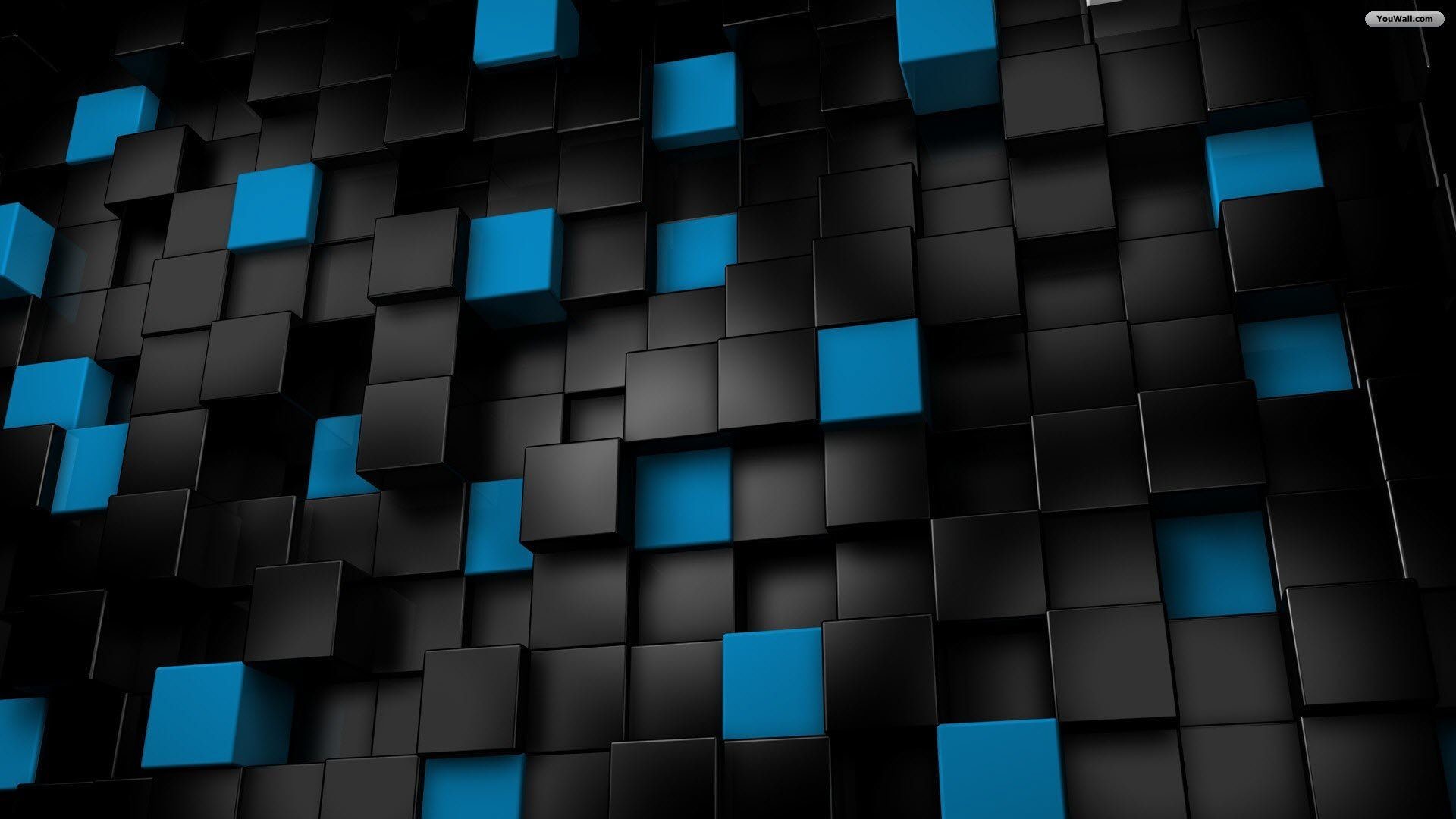 Download Black And Blue Cubes Wallpaper