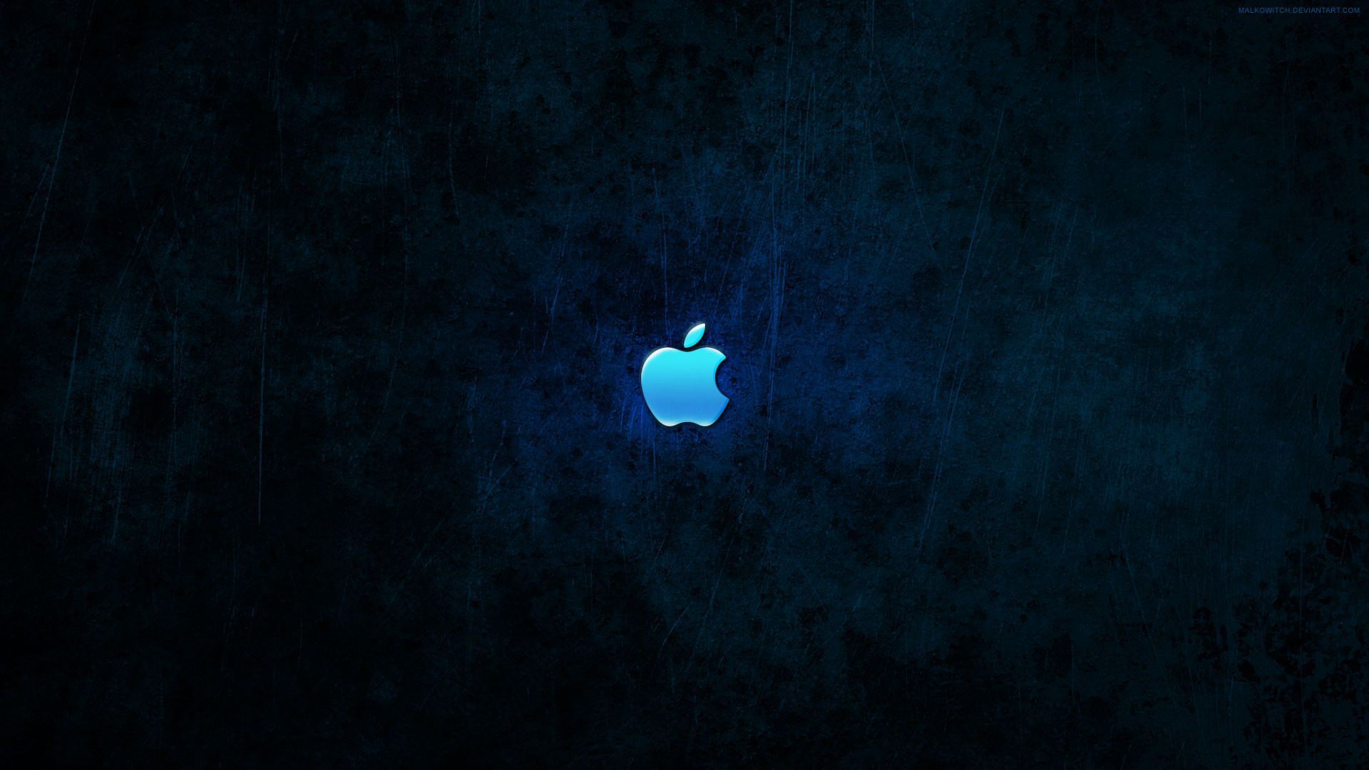 Hd pics photos blue dark apple logo desktop background wallpaper