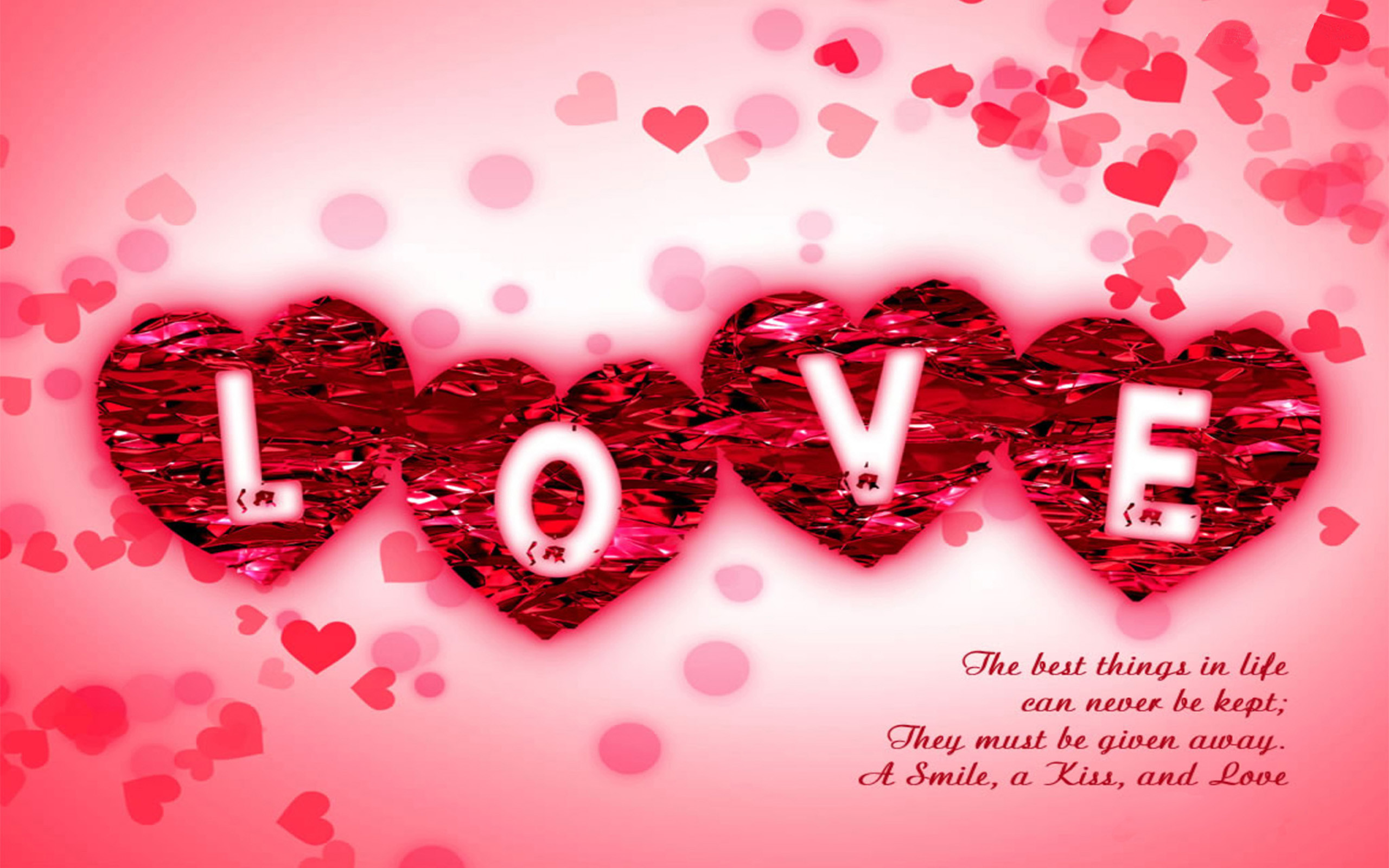 Love Message Pink Desktop Wallpaper 2560×1600