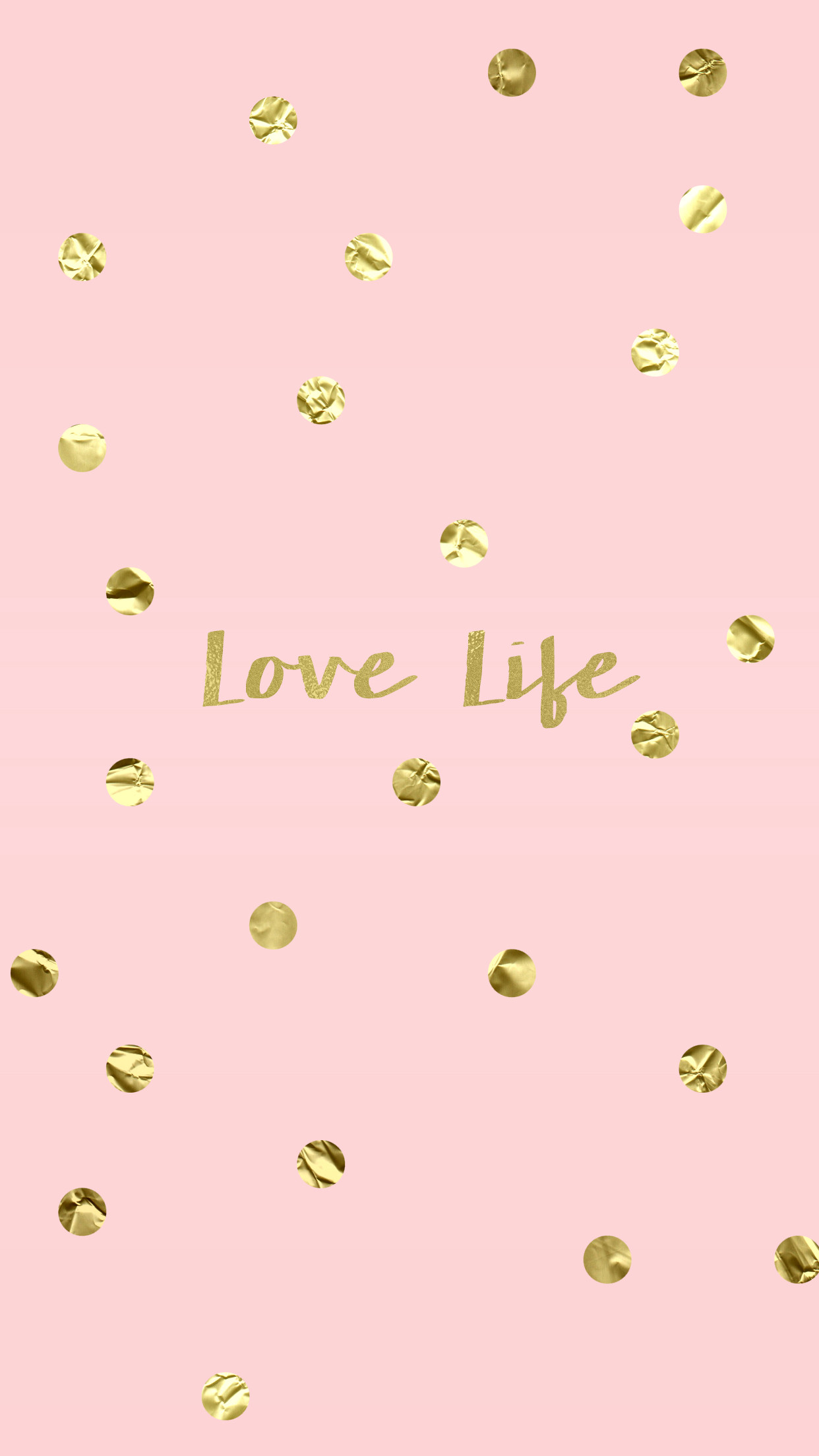 Love Life Blush Pink Gold iPhone Wallpaper Background