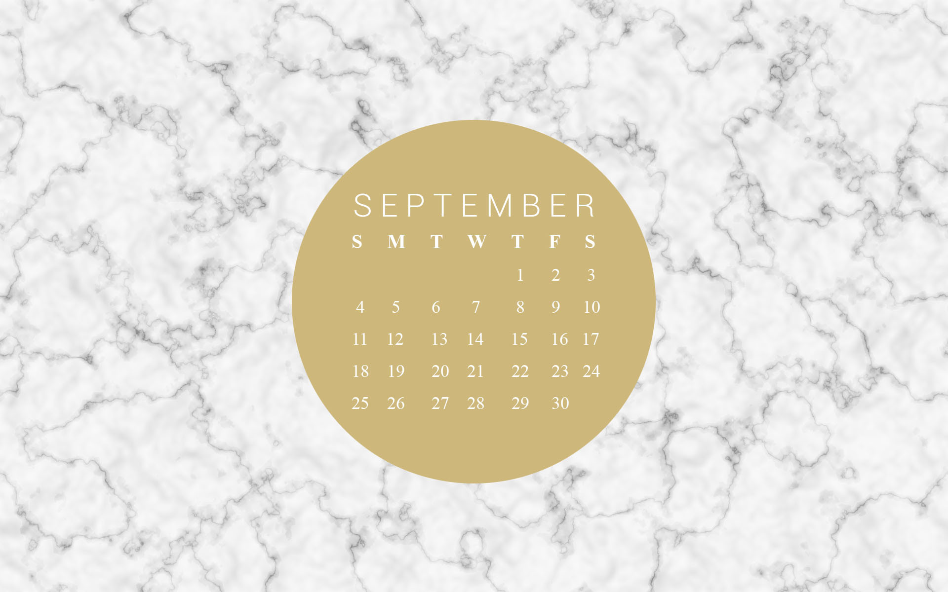 Marble & Gold Dot Calendar