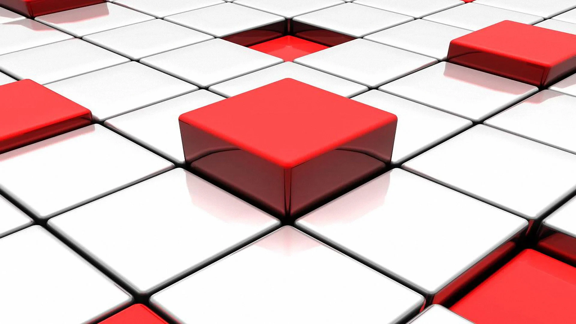 Red Abstract D And White Tiles Free Wallpaper