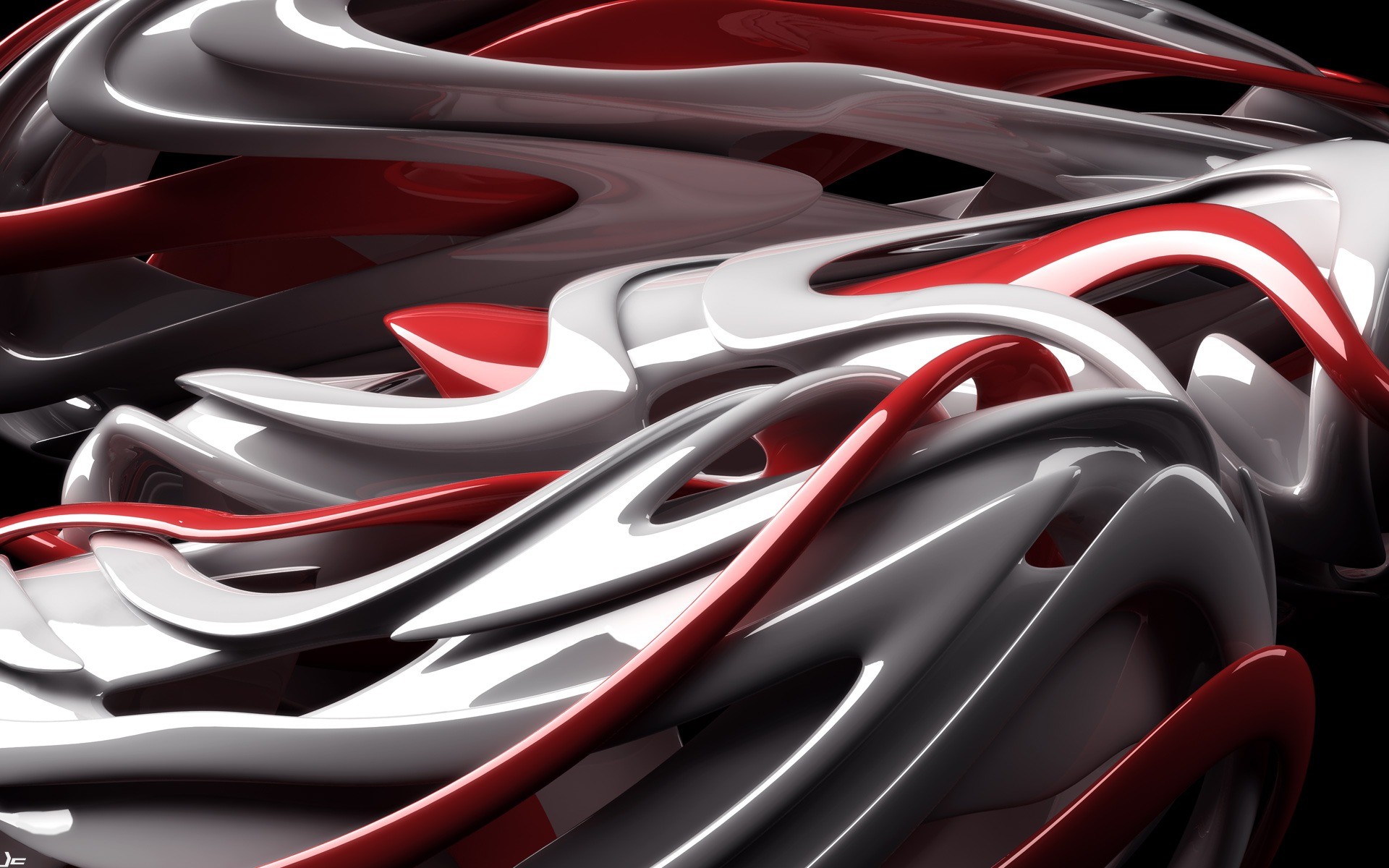 Red White Abstract Wallpaper Abstract 3D