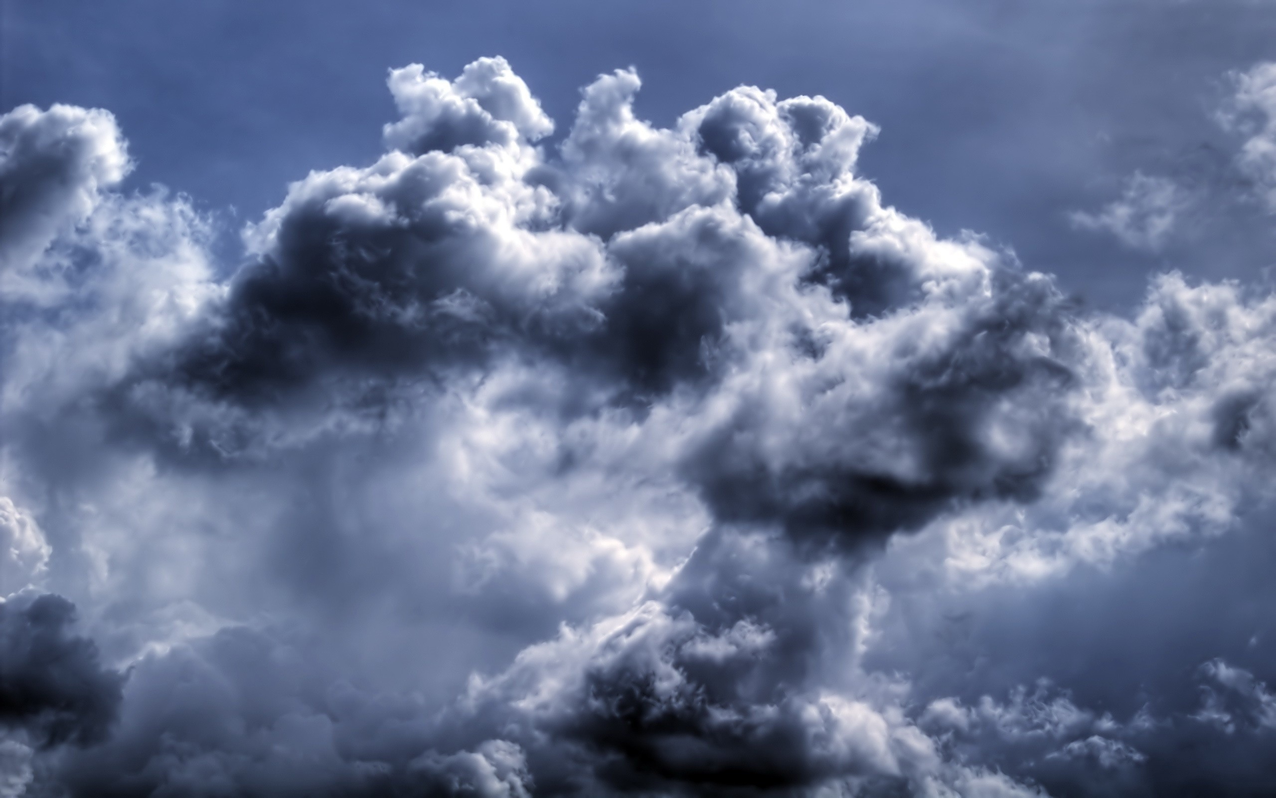 Sky In Dark Blue Clouds