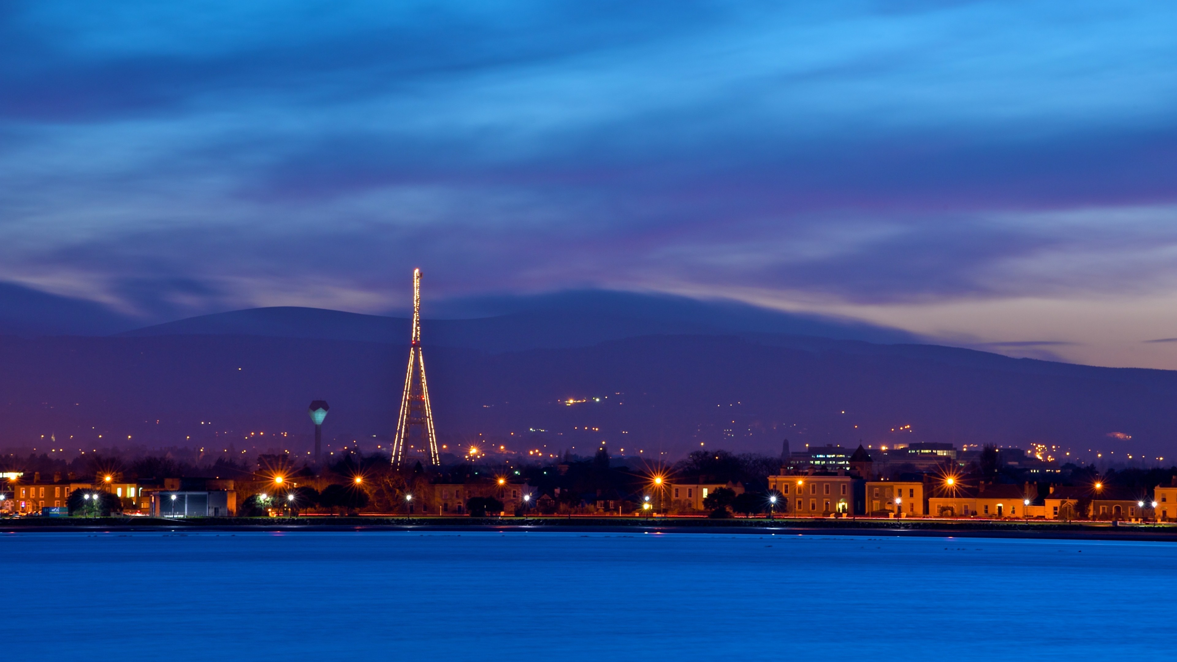 Wallpaper ireland, dublin, evening, dusk, sky, blue, clouds,