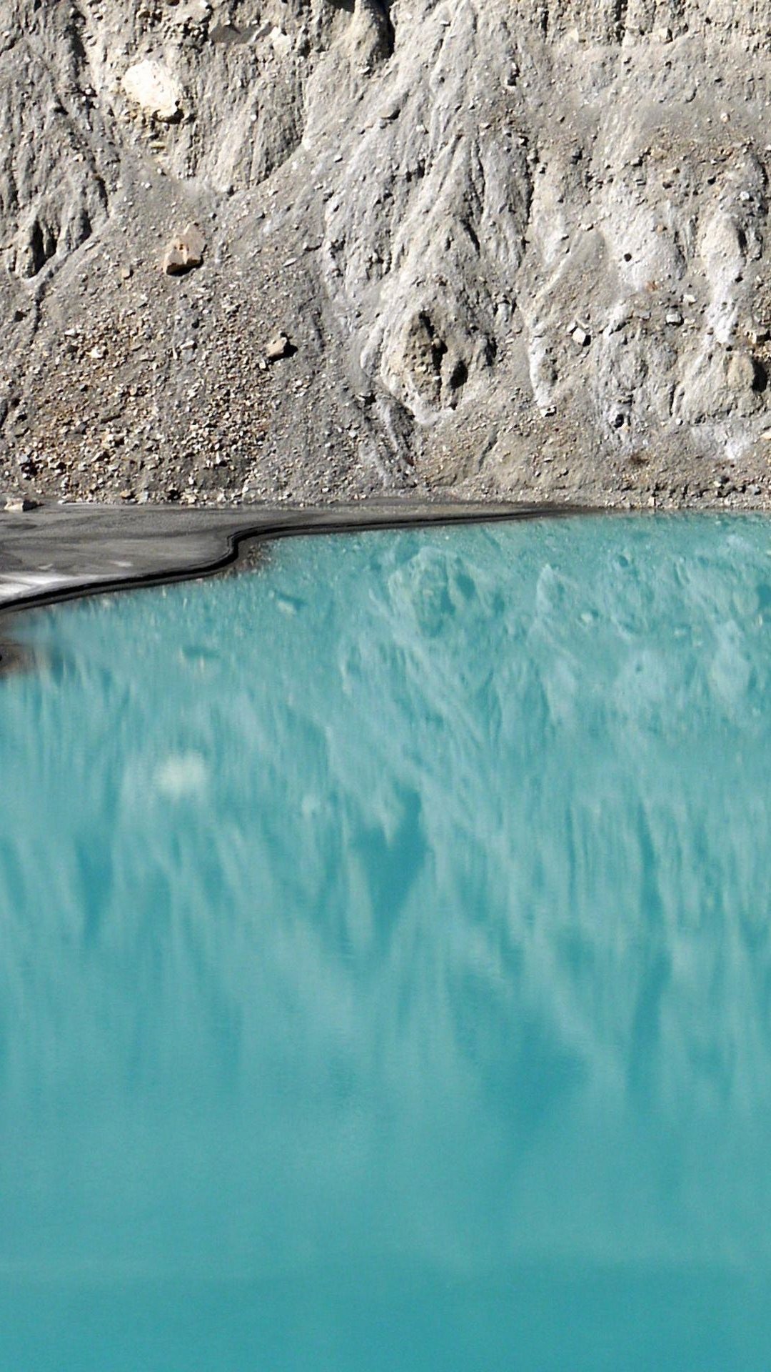 Grey Mountain Over Blue Lake iPhone 6 Plus HD Wallpaper