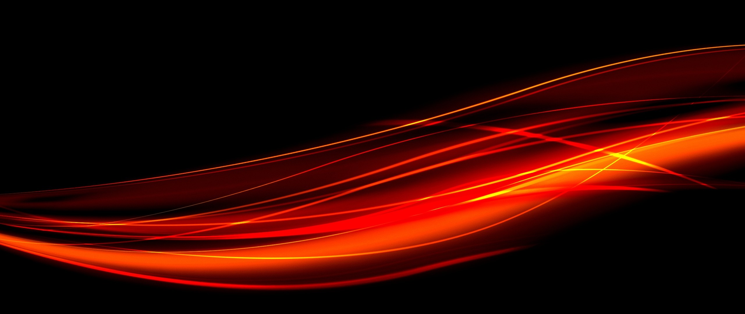 Preview wallpaper black, red, line, light 2560×1080