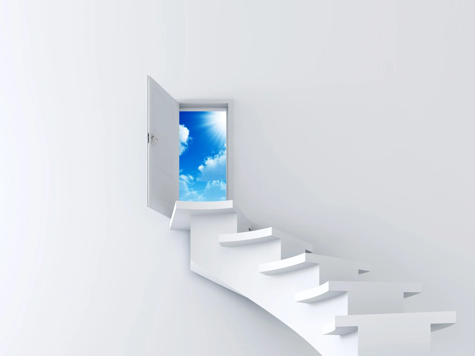 Stairway to Sky Wallpaper Abstract 3D