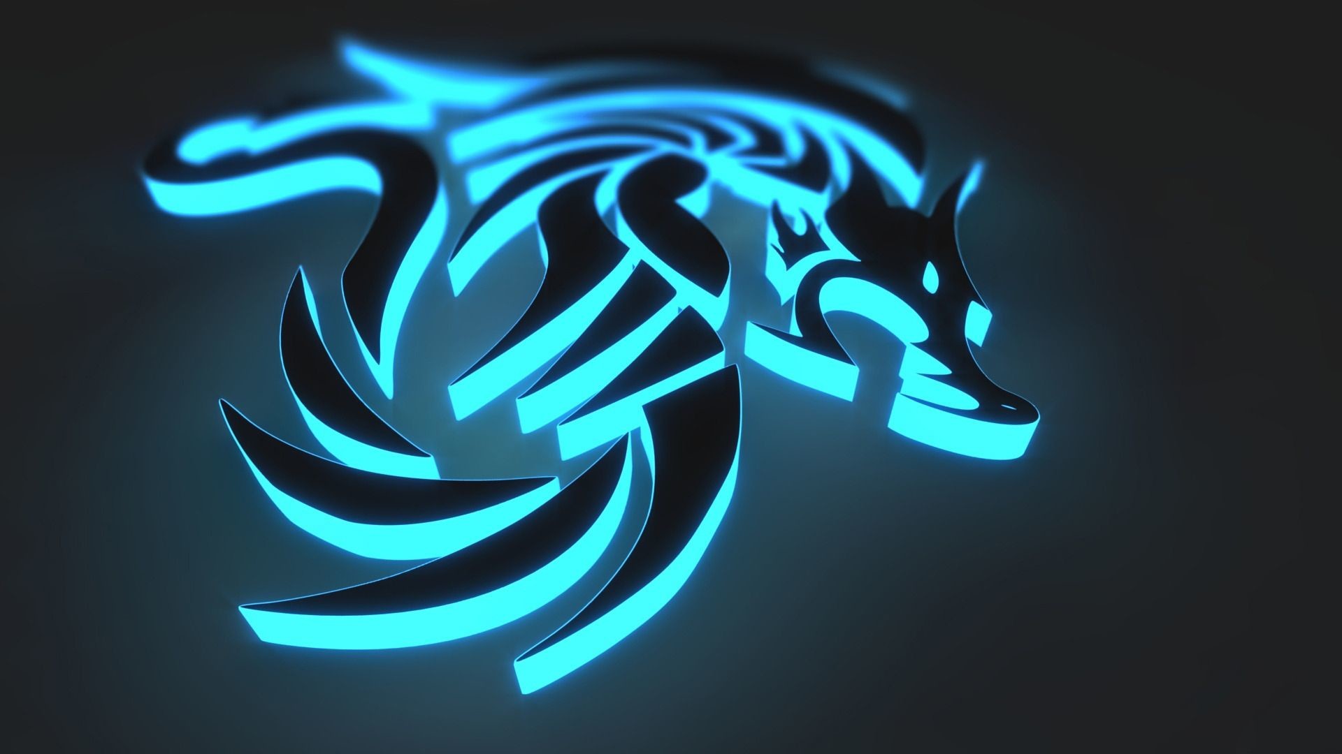 Black And Blue Dragon Emblem Wallpaper