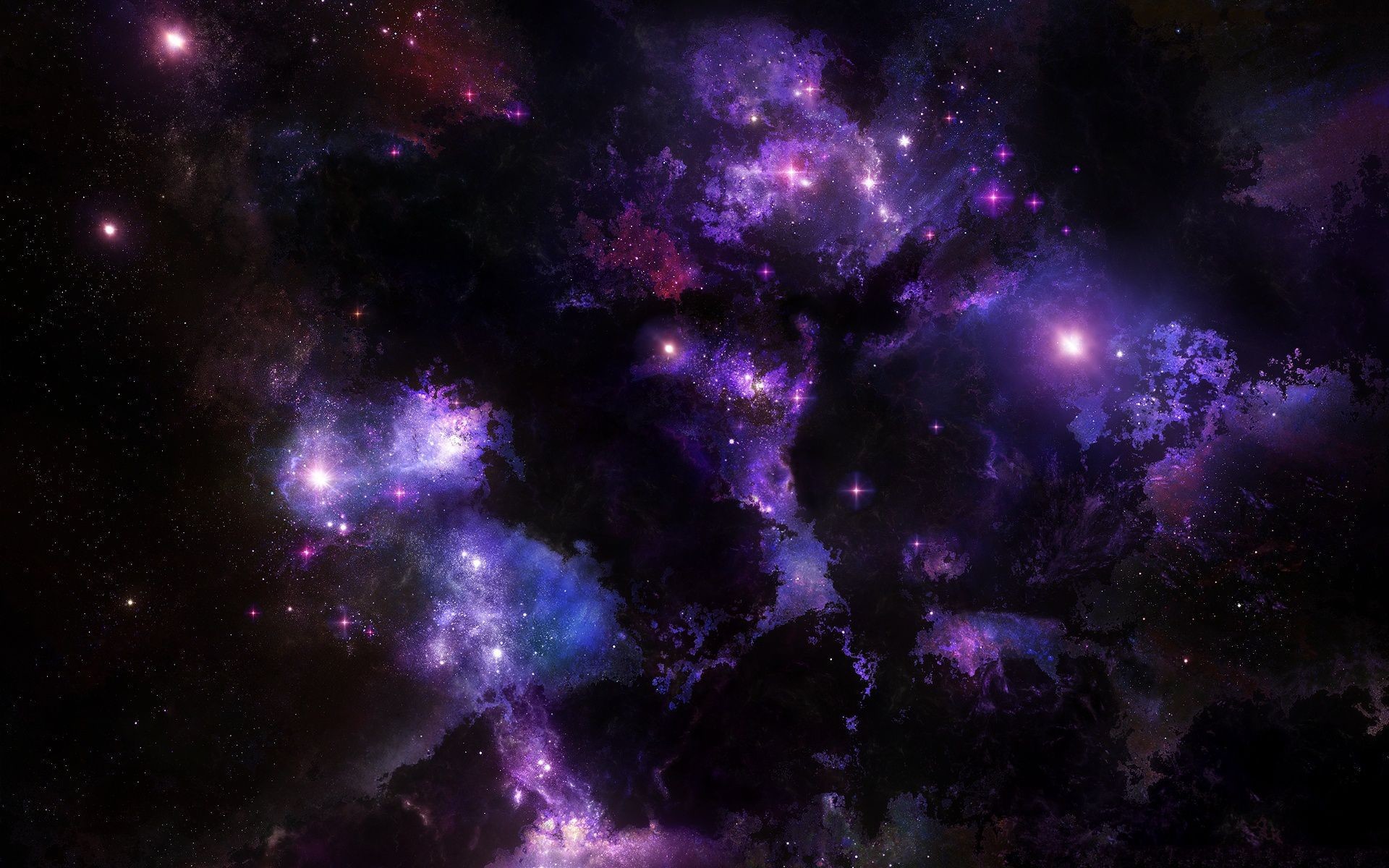 Purple Nebula and Bright Stars – Desktop Nexus Wallpapers
