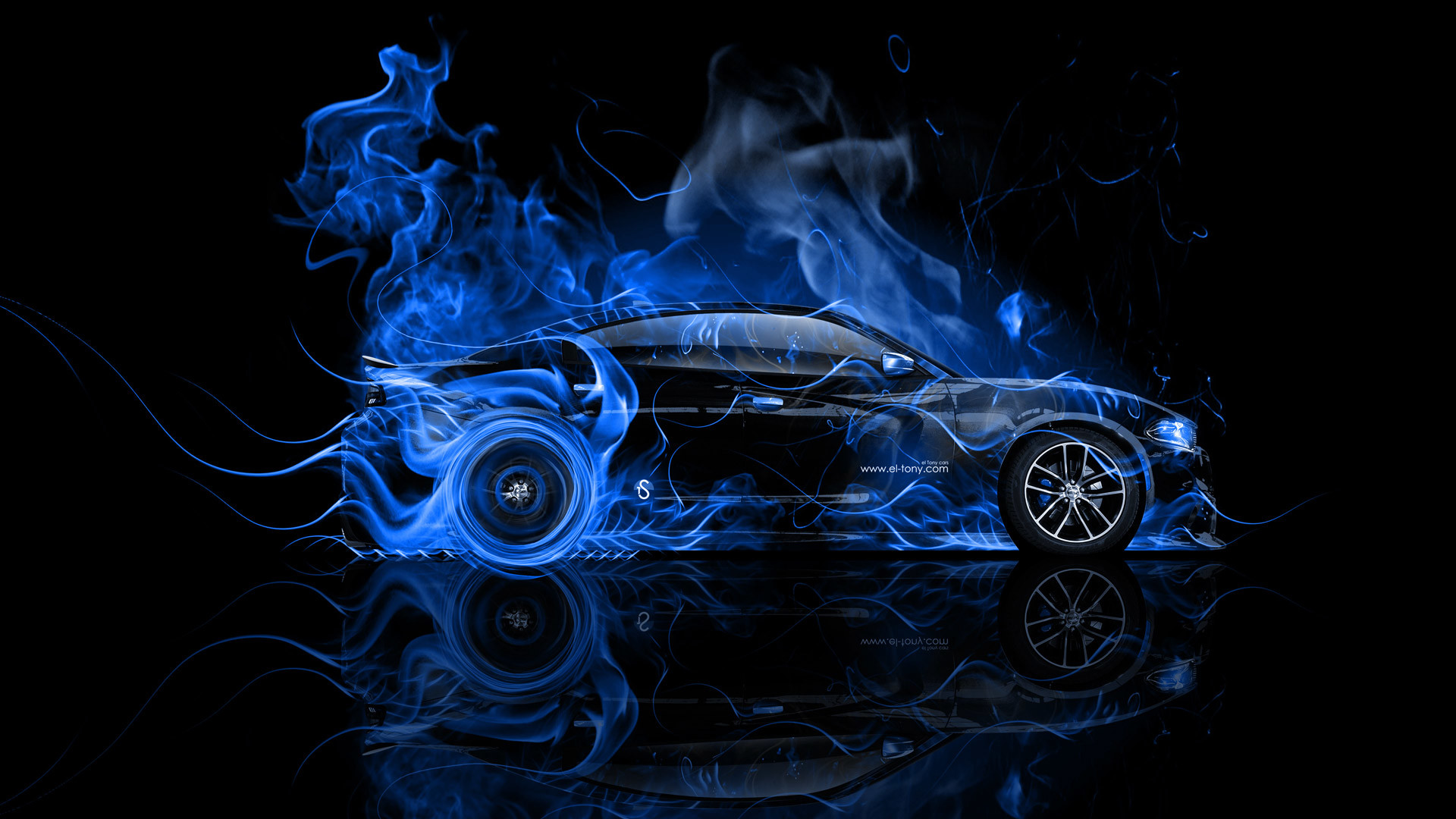 Dodge Charger RT Muscle Side Blue Fire Abstract Car 2014 Art HD Wallpapers design by Tony Kokhan www.el tony.com 19201080 Dodge Chargers